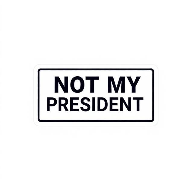 Sticker Vinyl Political Humor Car Window Not My President Protest