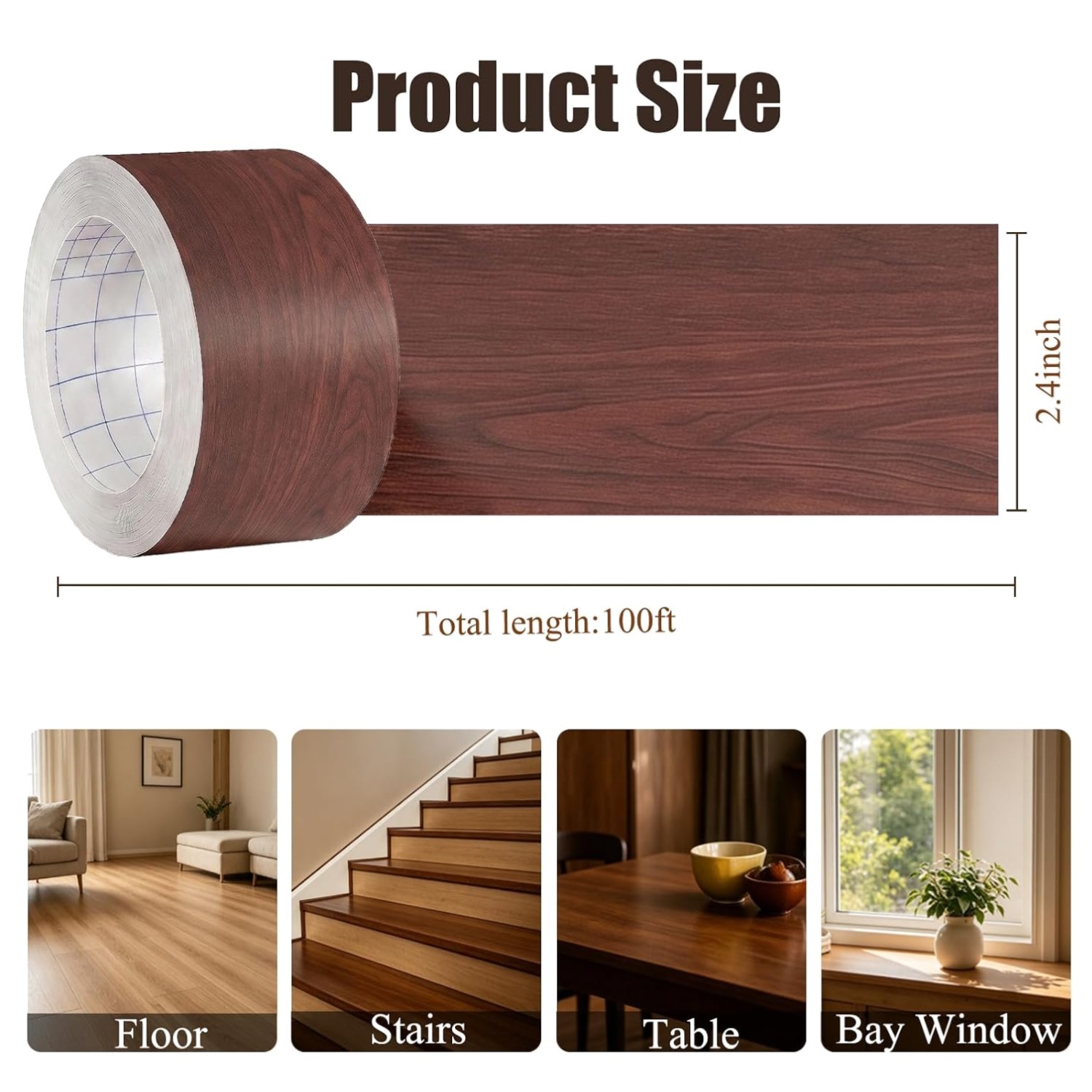 Cherry Wood Grain Repair Tape – Self Adhesive, 2.4"x100ft