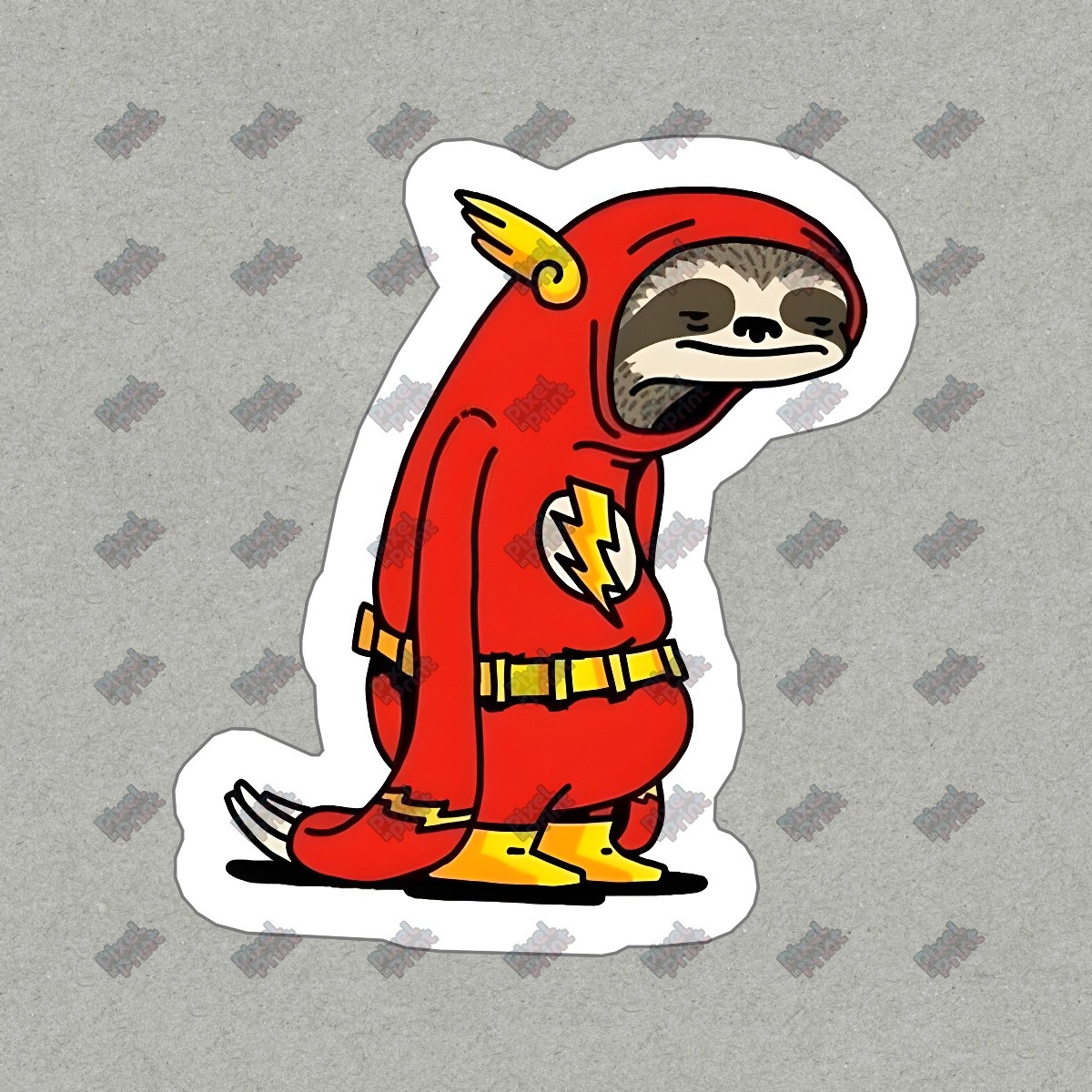 Funny Sloth Superhero Vinyl Sticker Cute Flash Sloth Decal for #186519