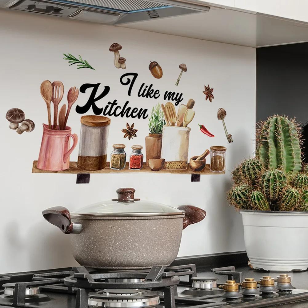 Waterproof Removable Wall Stickers – Hand-painted Pvc Decals for Stylish Kitchen