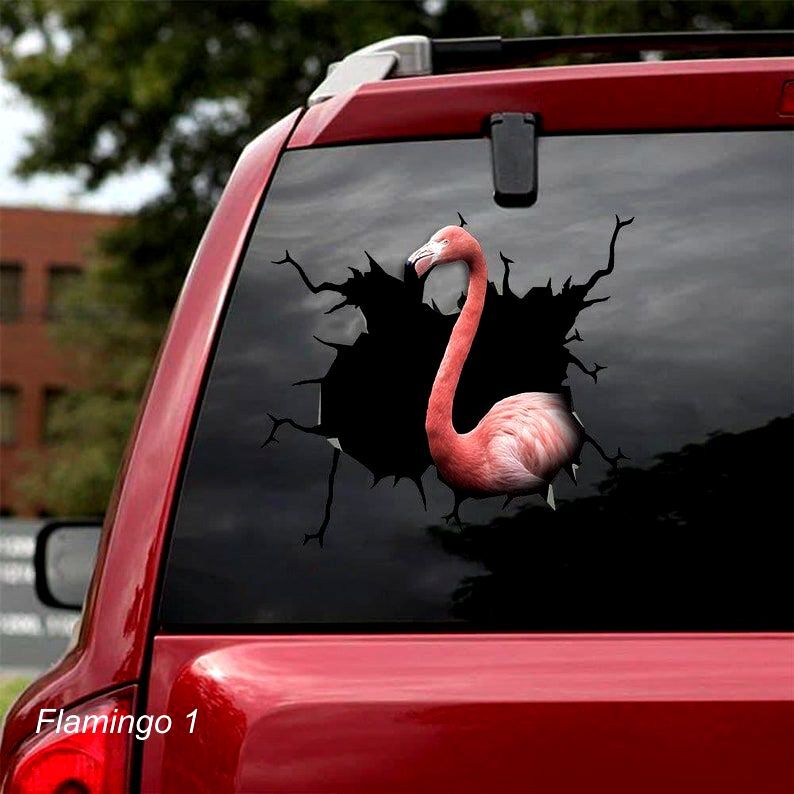 LARGE-SIZED CAR DECALS – FLAMINGO