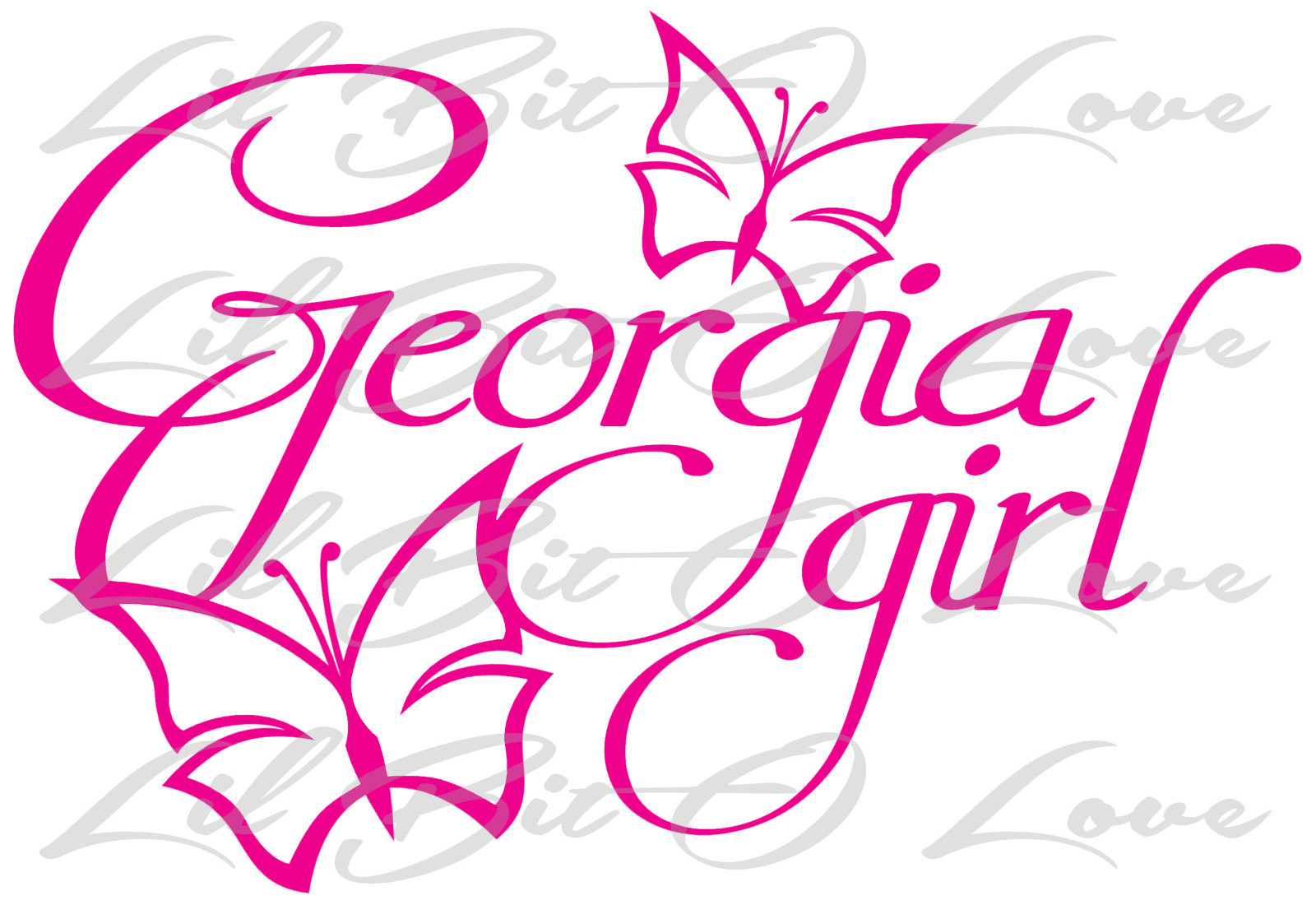 Georgia Girl With Butterflies Vinyl Decal Sticker Car Auto Vehicle