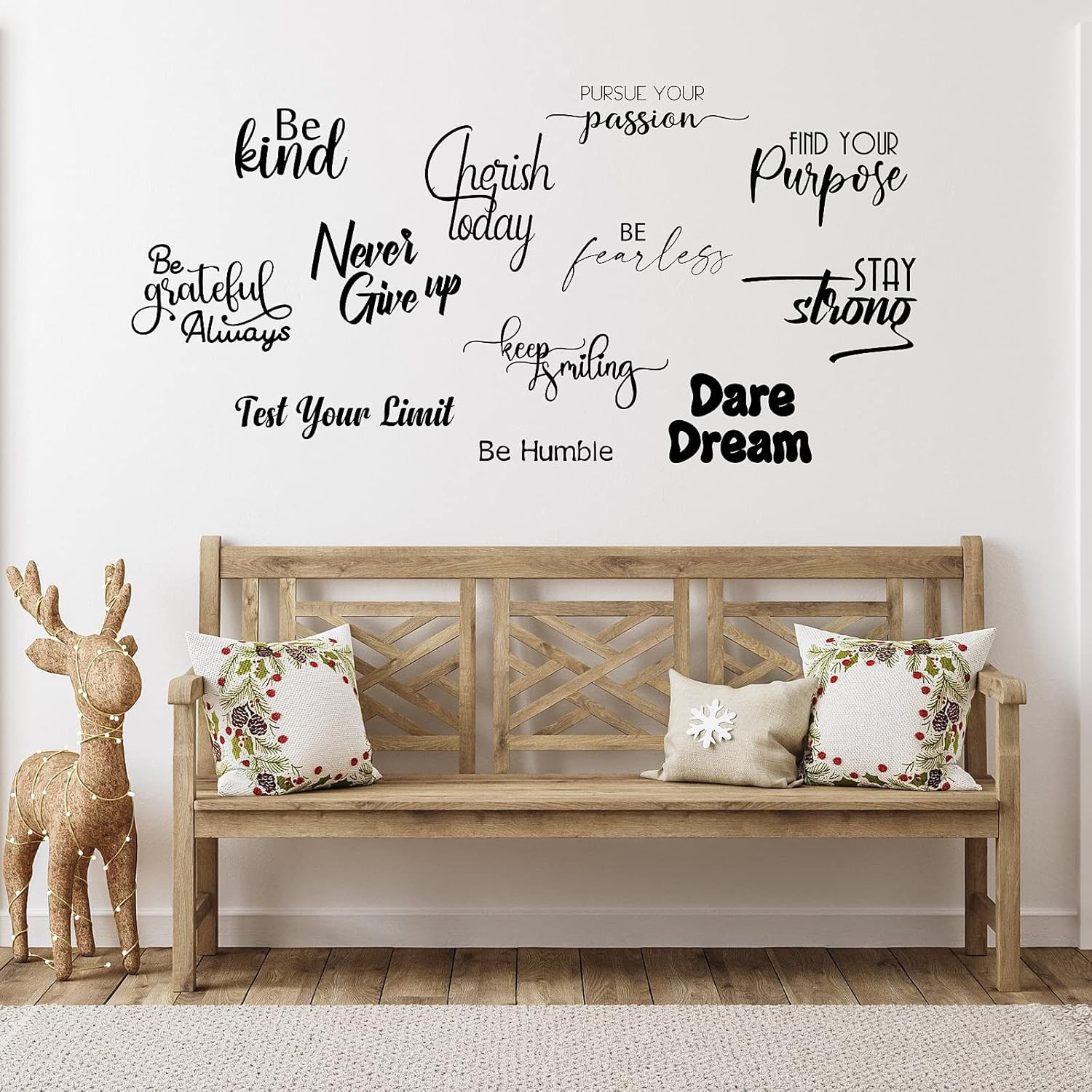 12 Pcs Inspirational Quotes Wall Decals Peel and Stick Vinyl Mirror Stickers Mot