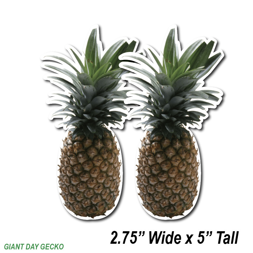 (2) Pineapple Piña Fruit Tropical Funny car Laptop Wall Sticker Decal USA