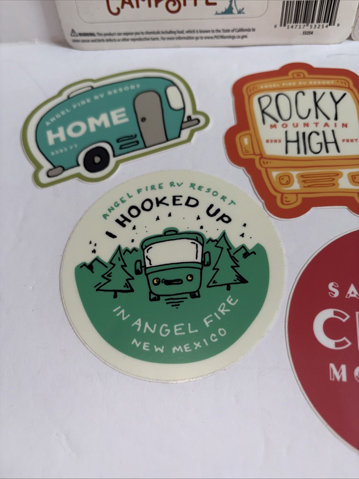 Travel Sticker Lot Of 8 New Mexico Angel Fire Camping