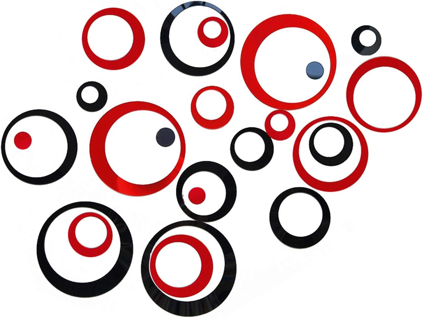 24Pcs Acrylic Circle Mirror Wall Stickers DIY Decals Modern Art Mural for Home L