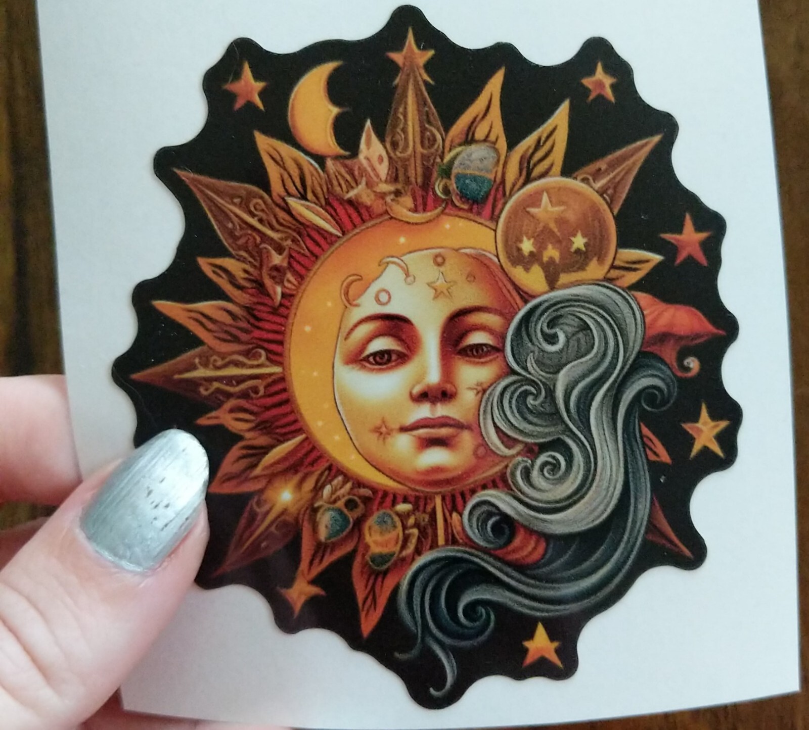3.5" Sun Moon Stars Decal Vinyl Sticker Celestial Galaxy Goth Spiritual Space
