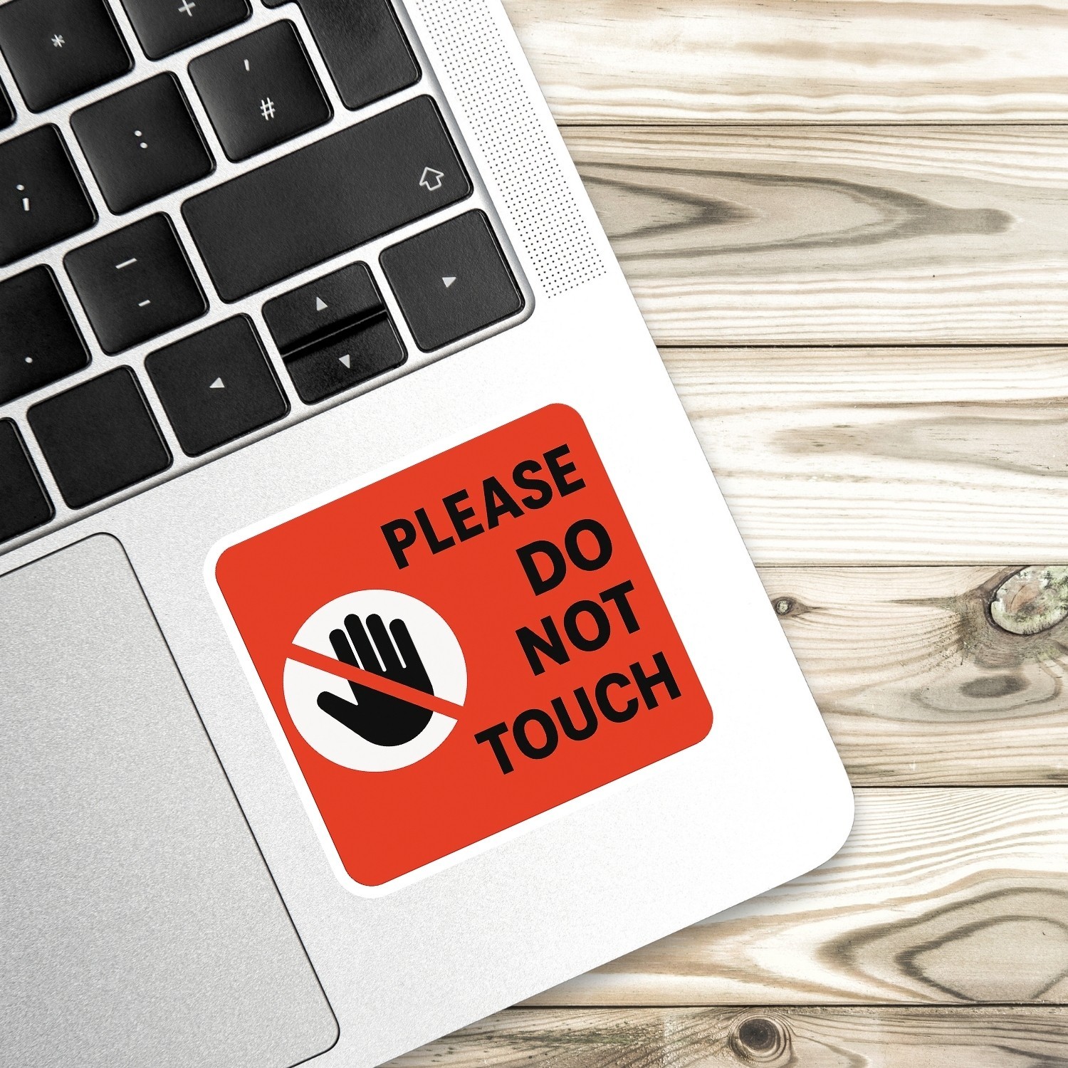 Please Do Not Touch Stickers – Warning Sign Waterproof Vinyl Decals (Set of 4)