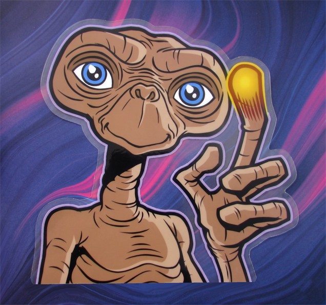 GIANT 10" E.T. Peeking Vinyl Transparent Sticker Extra Terrestrial ET Decal