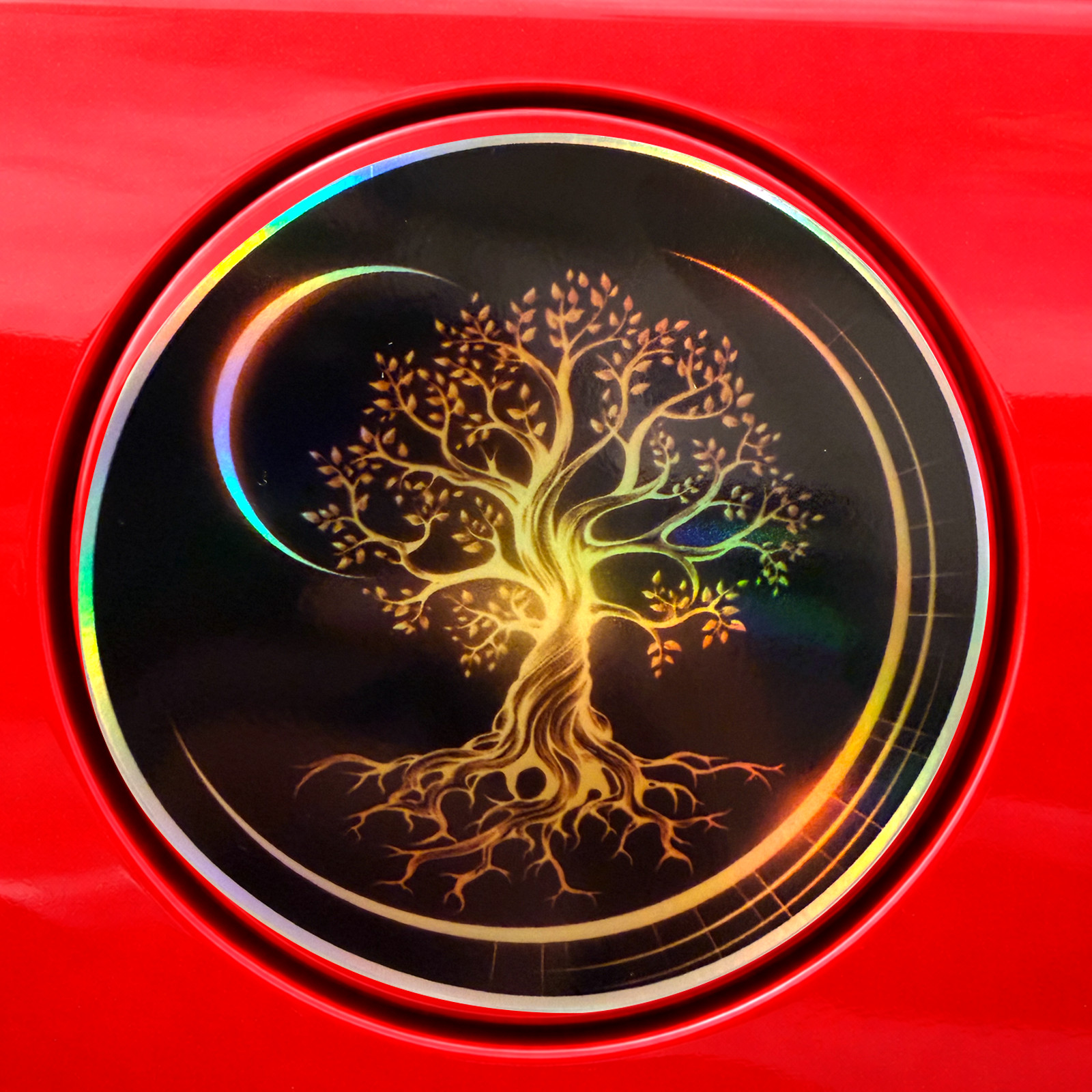 Tree of Life Vinyl Sticker 3×3 Gold Sacred Geometry Spiritual Yoga Nature Decal