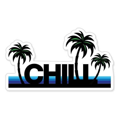 Chill Beach Surf Playa Relax Vacation car bumper sticker decal 6" x 4"