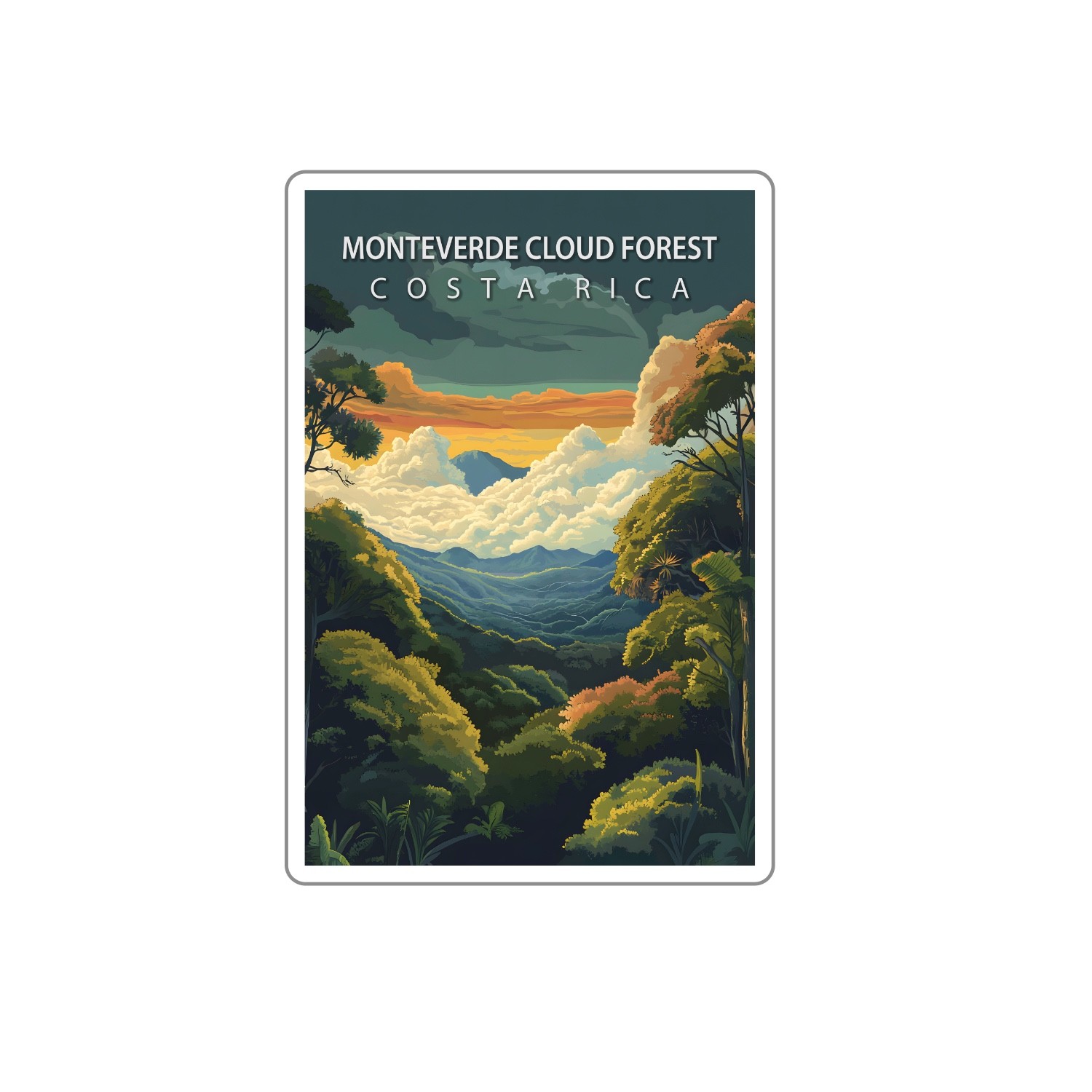 Monteverde Cloud Forest Nature Preserve Costa Rica Travel Vinyl Decal Sticker