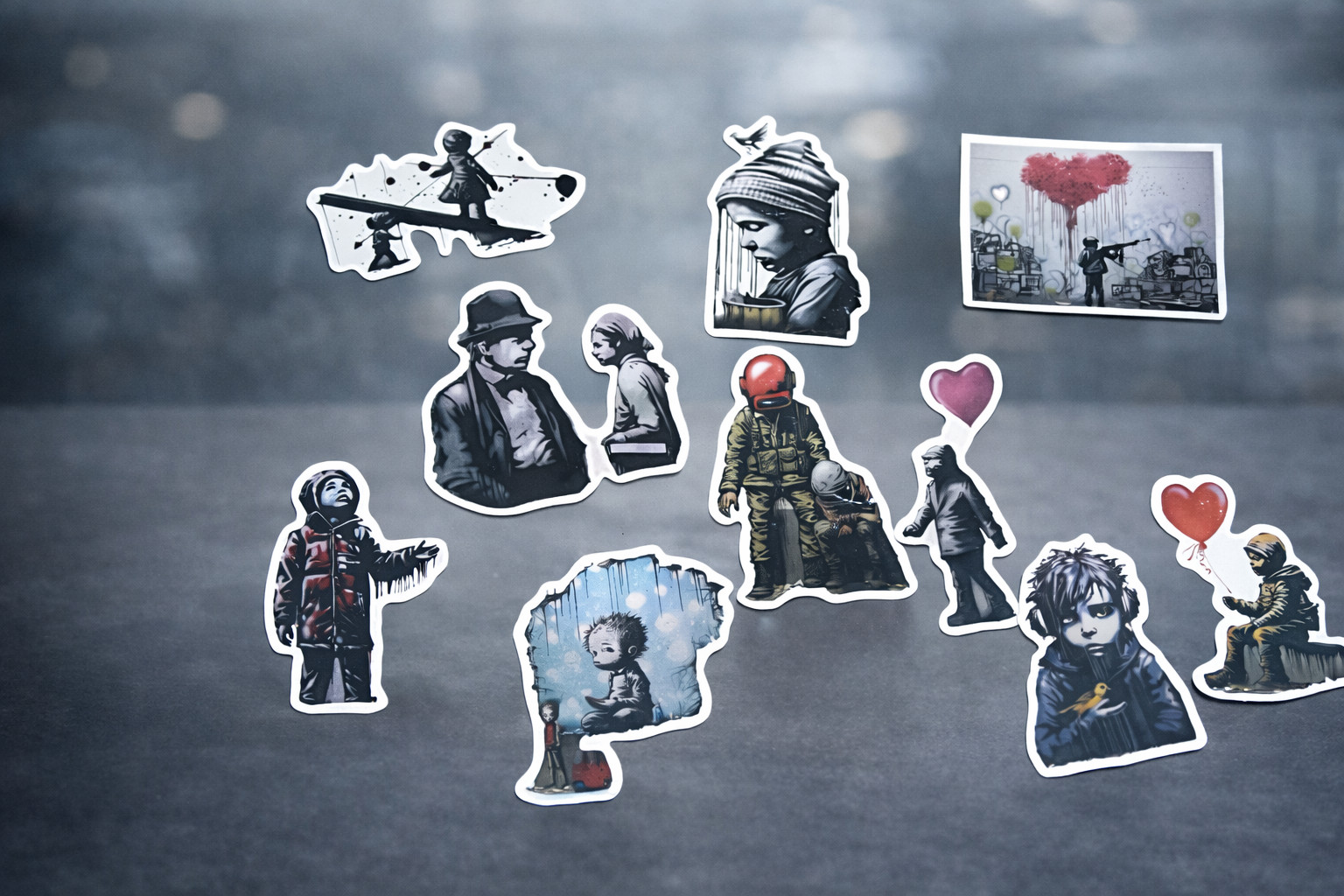 Banksy Style Street Art Stickers Set | Urban Graffiti Vinyl Decals for Laptop Ph