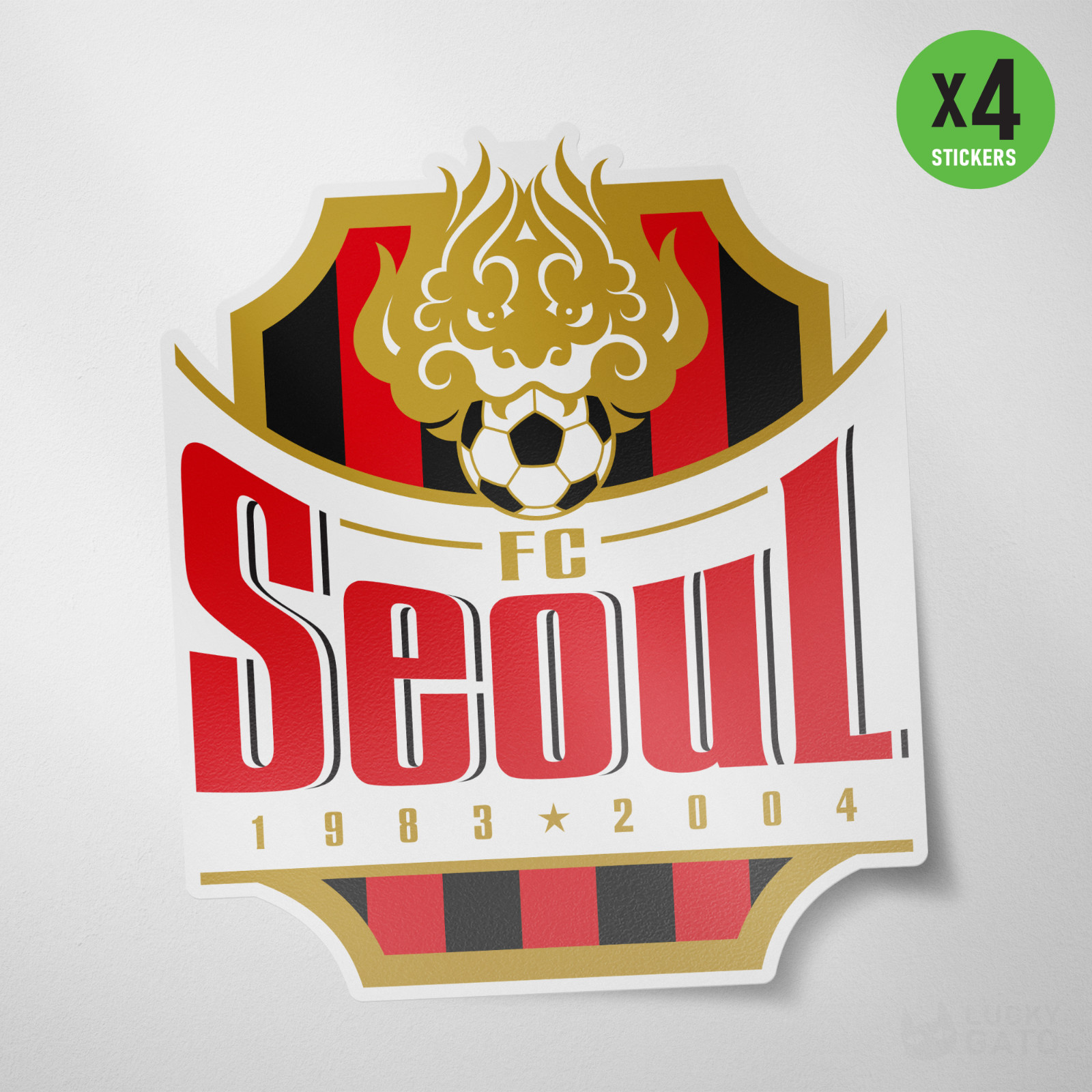 (4 Pack) FC Seoul South Korea Vinyl Sticker Decal Football Asian Soccer K League