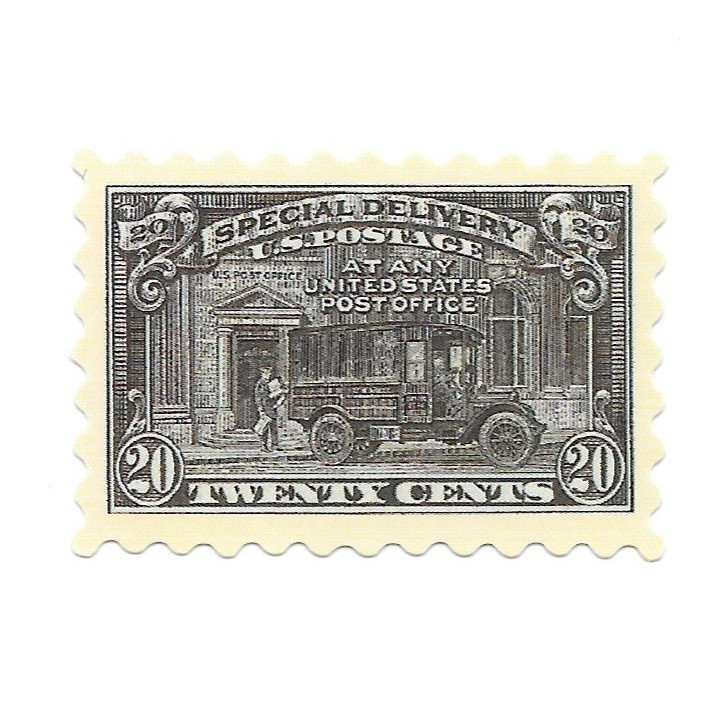 US Special Delivery Postage Stamp Vinyl Sticker Water Resistant Vintage Truck