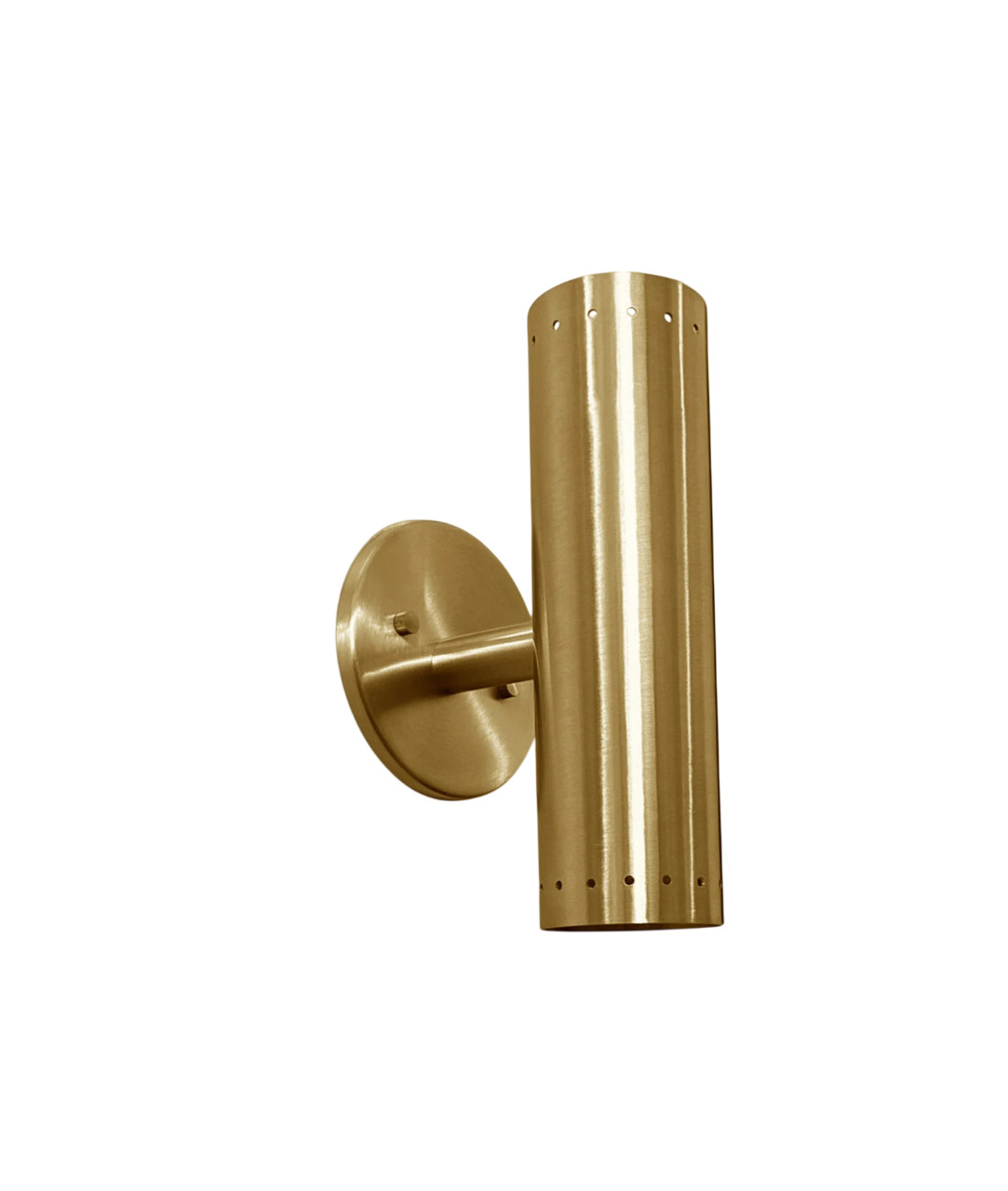 Handcrafted Raw Brass Cylinder Wall Sconce: Mid-Century Modern Lighting