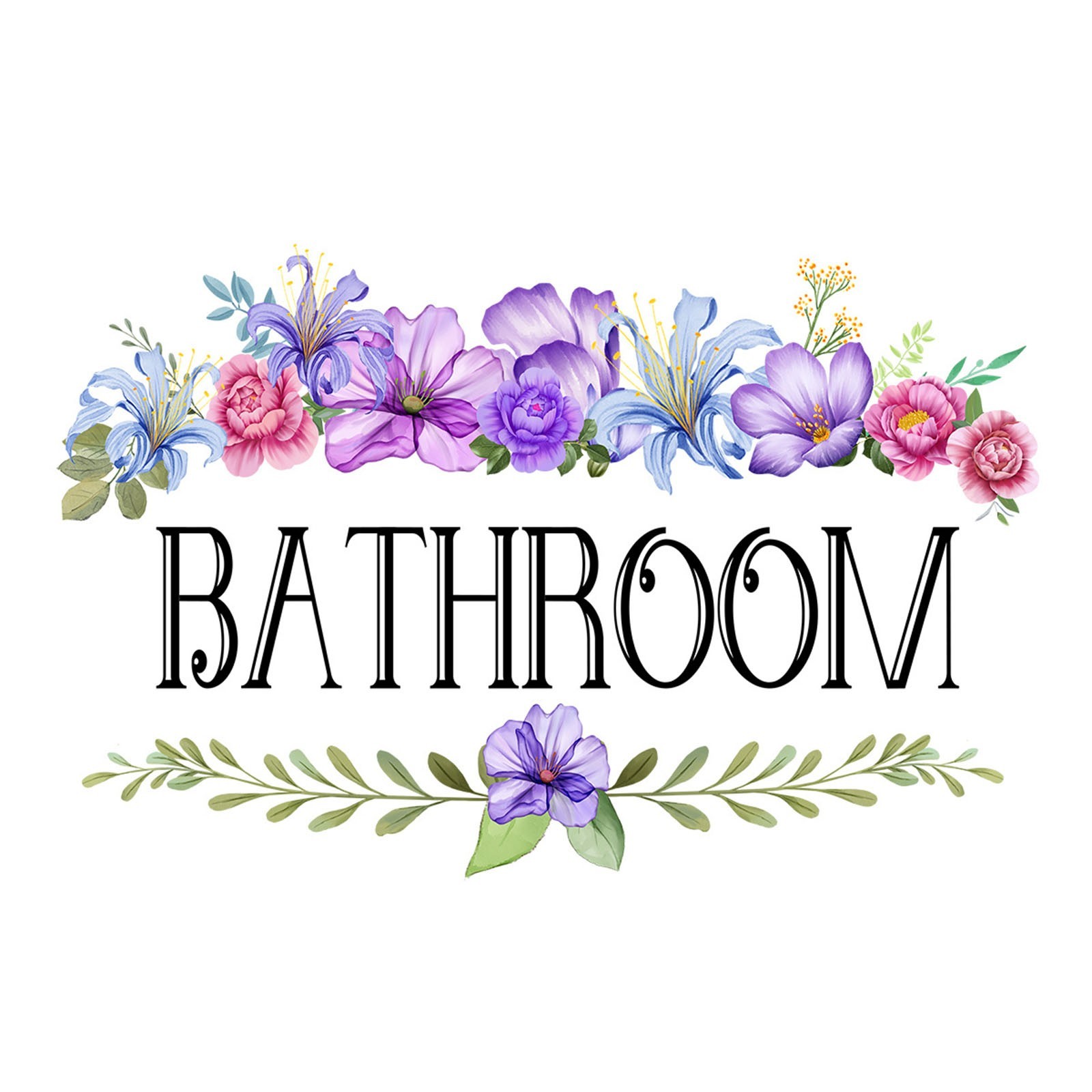 Waterproof Vinyl Wall Sticker Bathroom Door Sign Easy Application Removable
