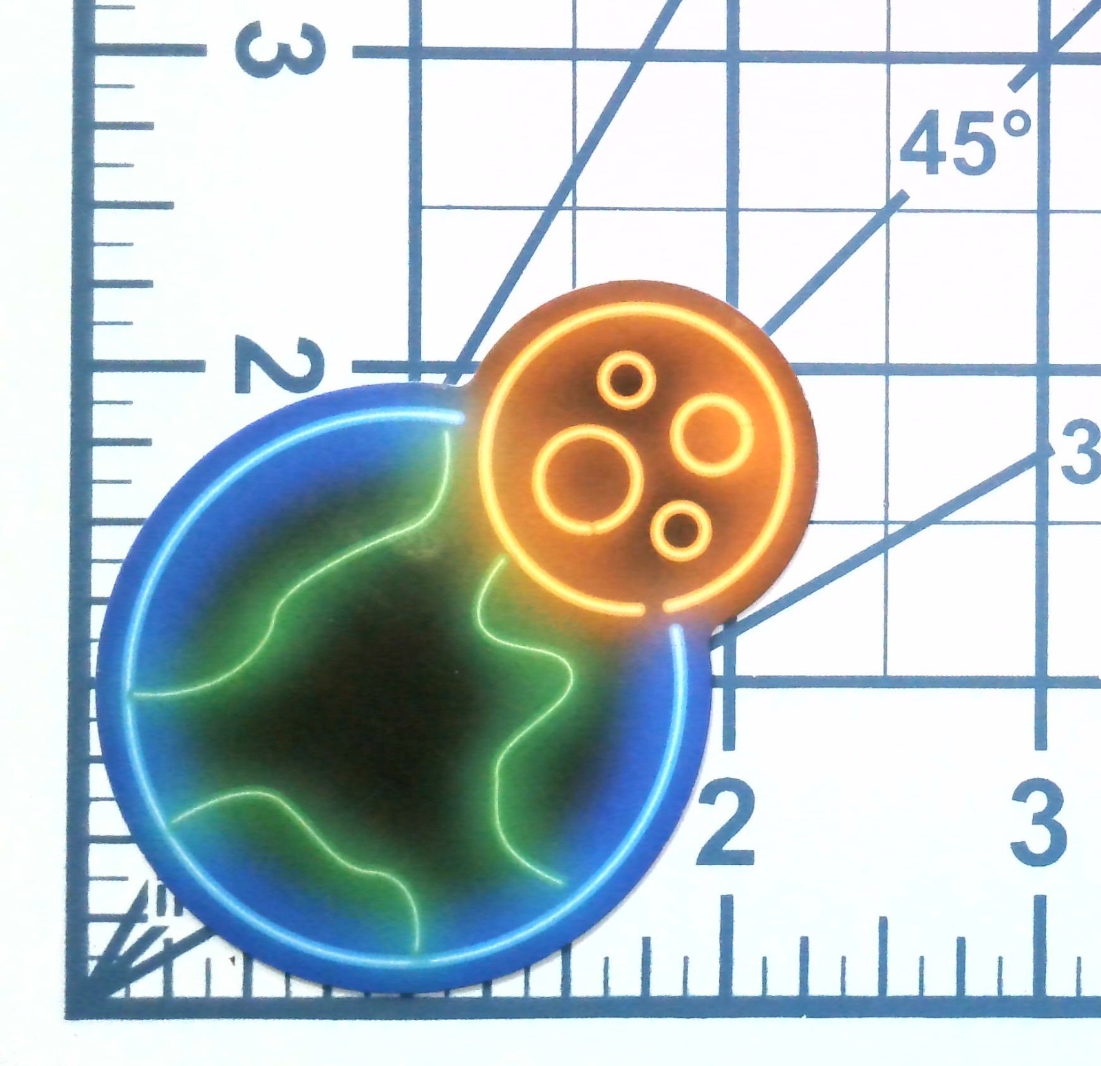 Earth Moon Planet Neon Sticker Die Cut Vinyl Decal Space Sci Fi Cosmic Laptop