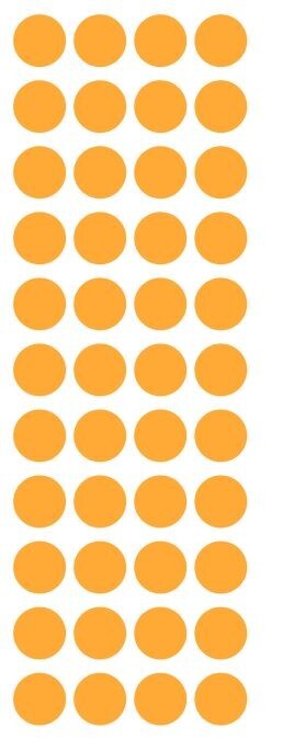 3/4" Light Orange Round Vinyl Dots Stickers Color Coding Inventory 3/4 Inch Dot