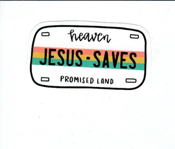 Jesus Saves License Plate Vinyl Christian Sticker | Laptop Decal