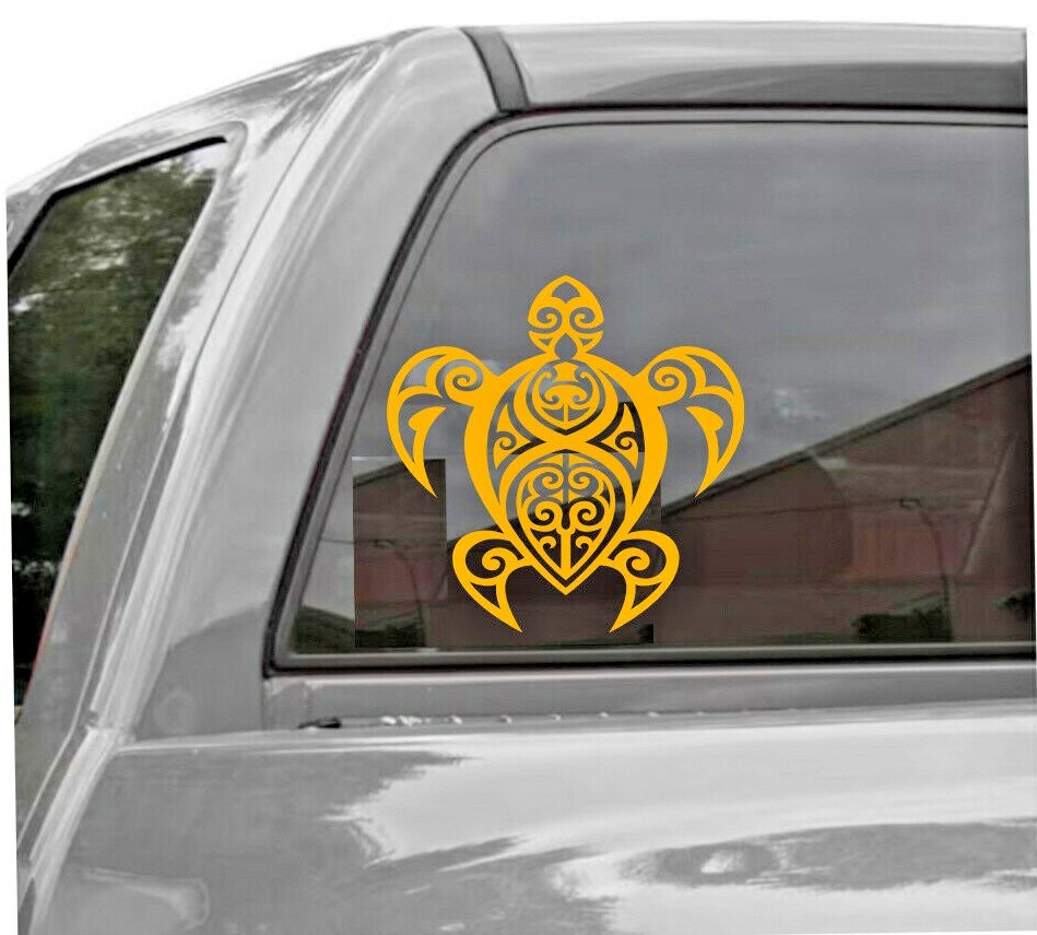 Tribal Hawaiian Turtle Vinyl Window Decal/Sticker 8" x 8"