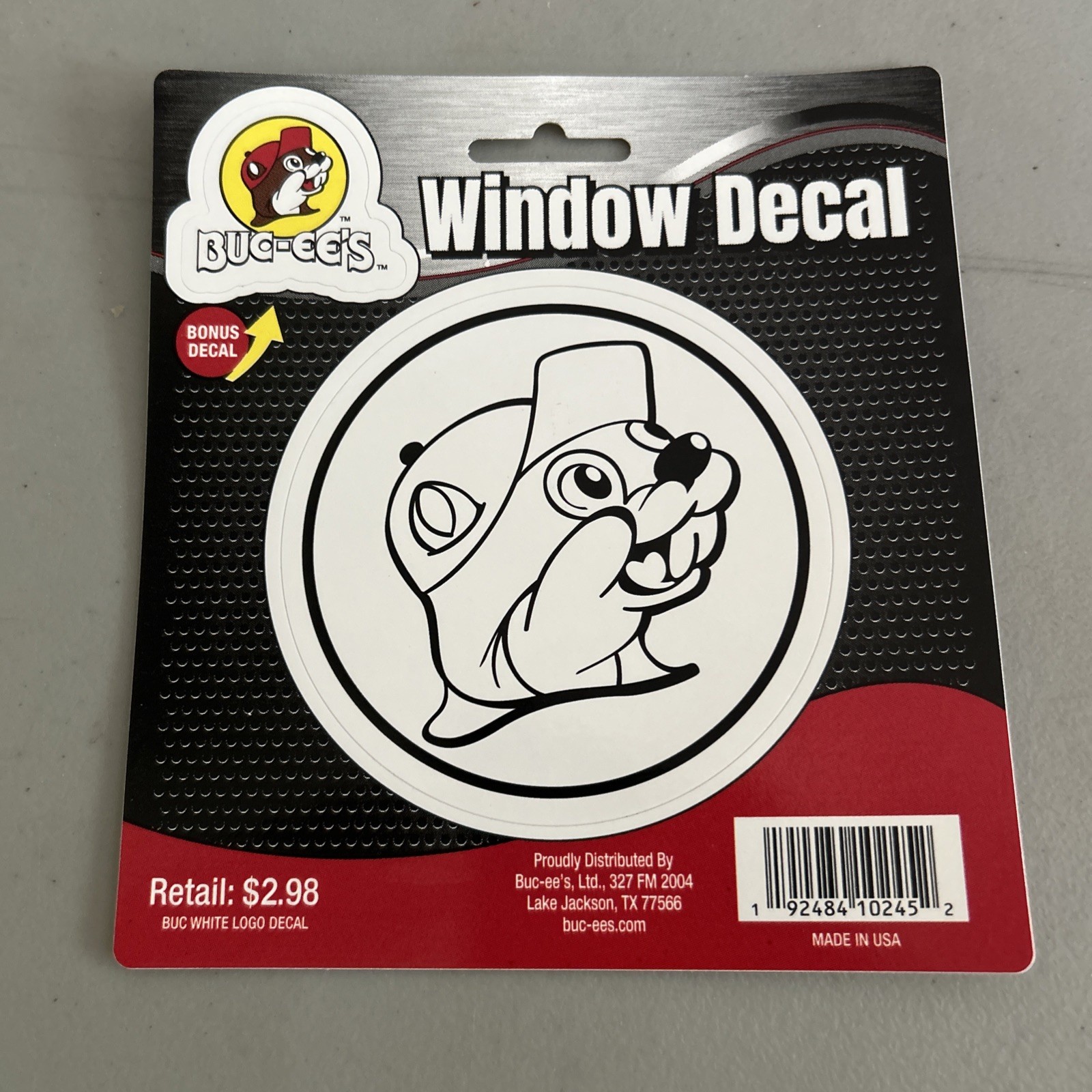 NEW Buc-ee’s Window Decal • White with a Bonus Small Buc-ee’s Logo
