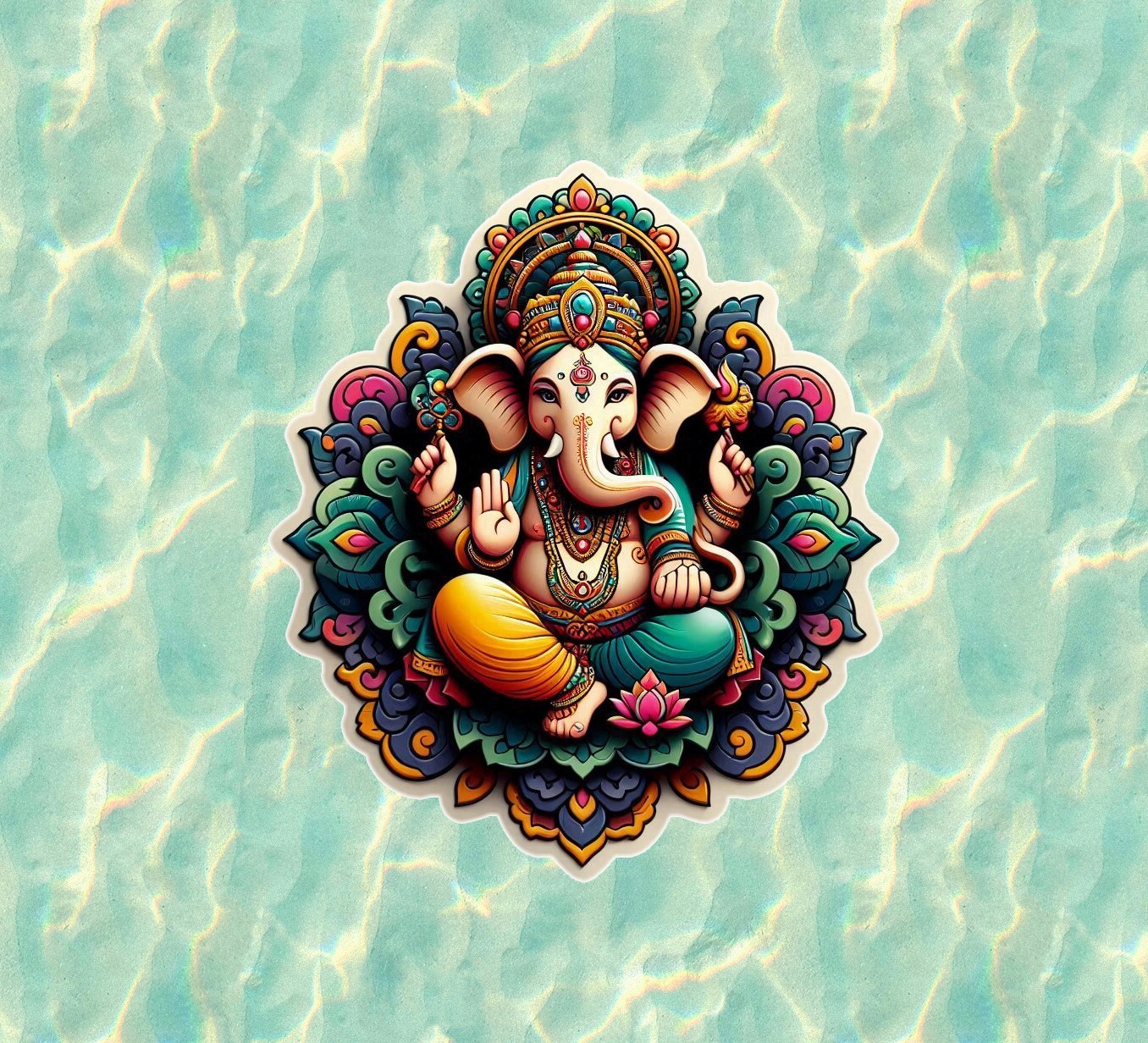 Hindu God Lord Ganesh / Ganesha 100% waterproof vinyl sticker decal – many sizes