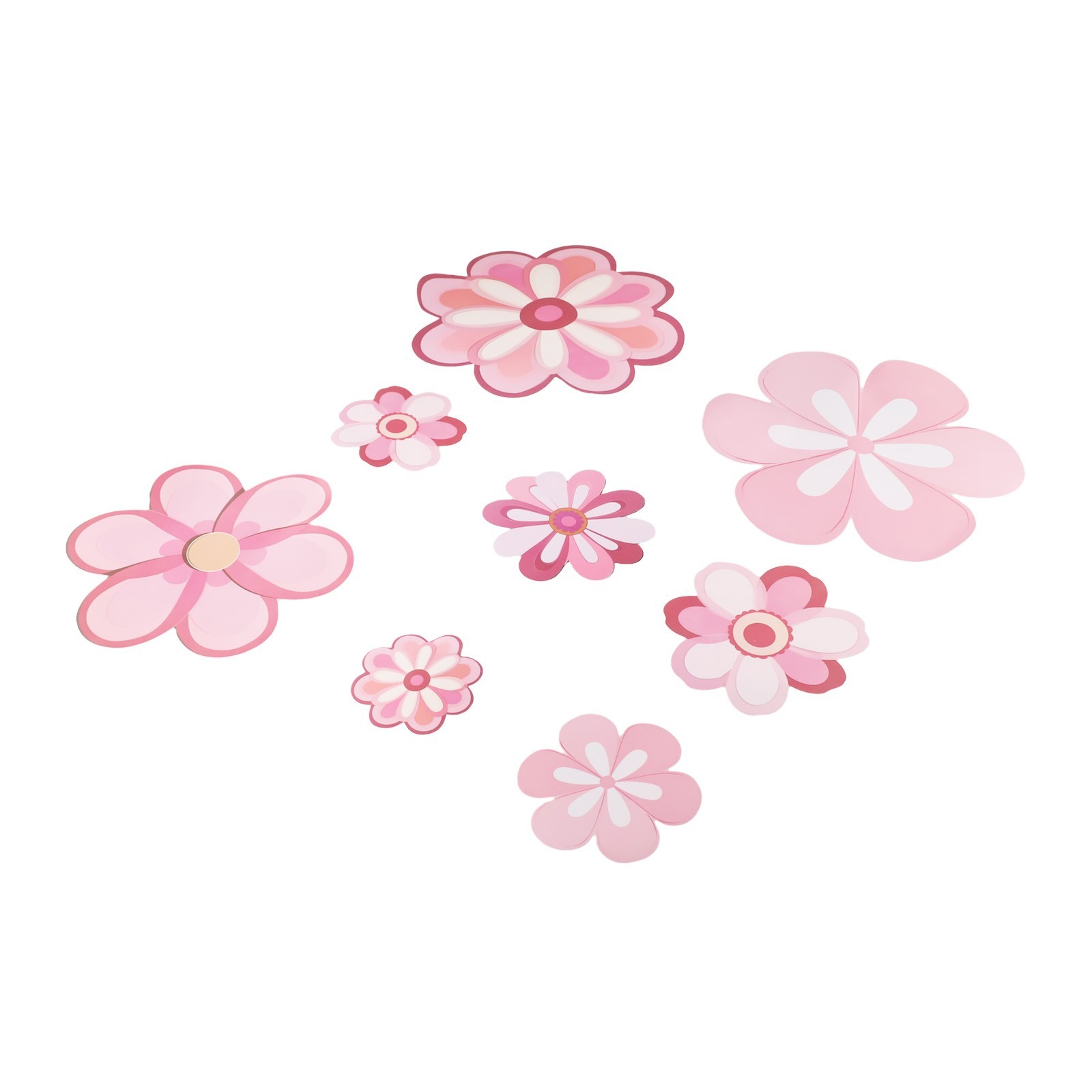 Set of 8 Floral Wall Decals for Living Spaces Waterproof and Removable