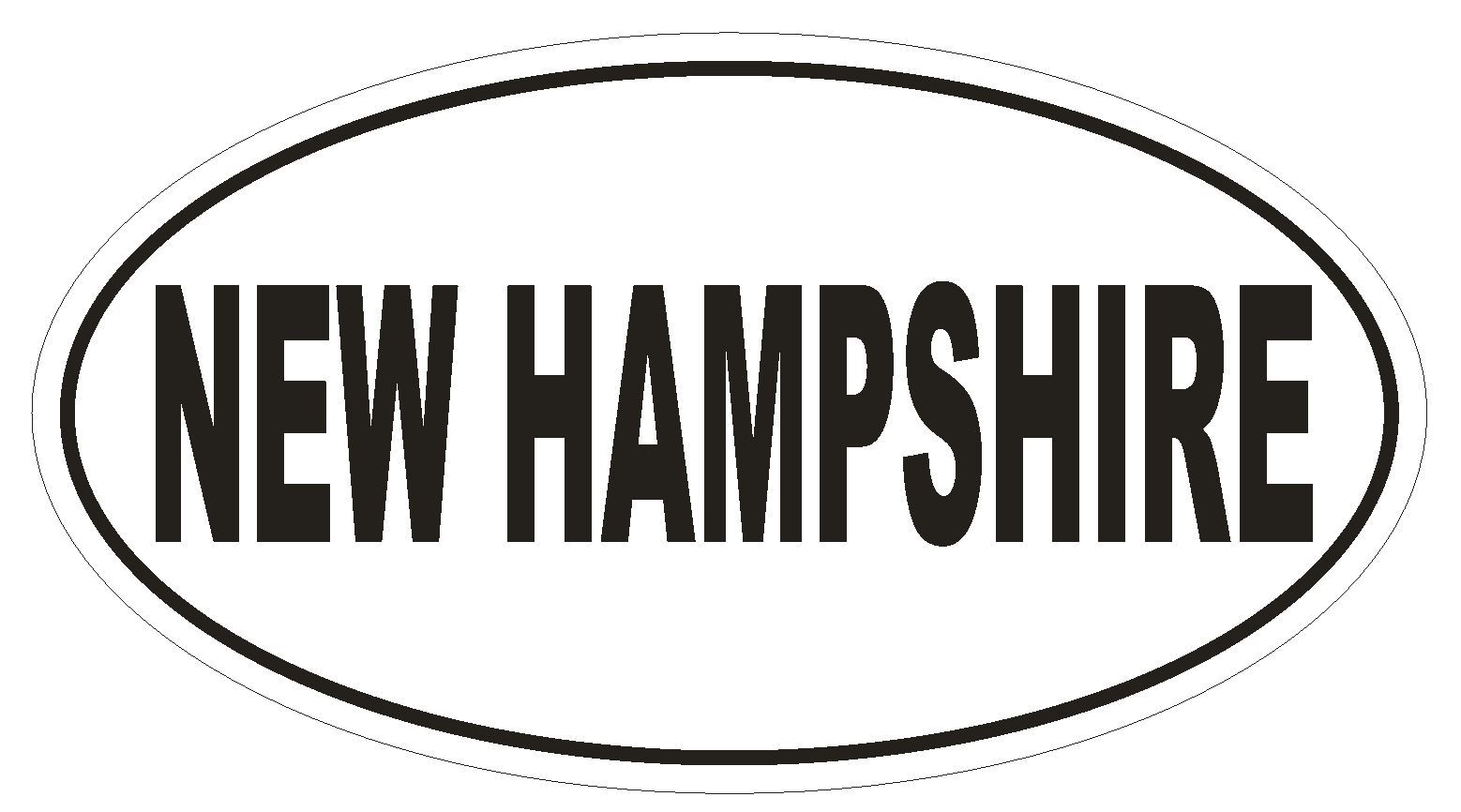 New Hampshire Oval Bumper Sticker or Helmet Sticker D2357 State Euro Oval