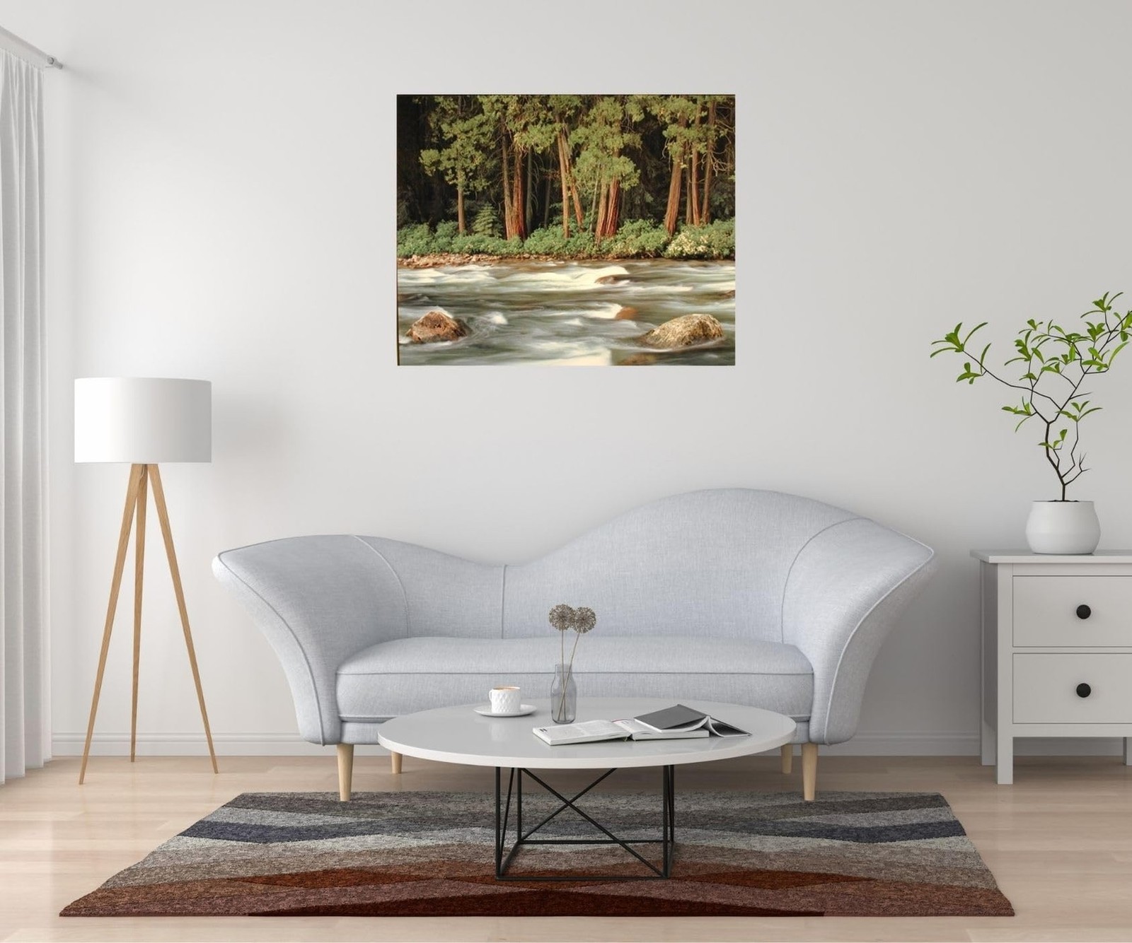 Running River Forest Nature Landscape Scenery Wall Decor Art Print Poster (16…