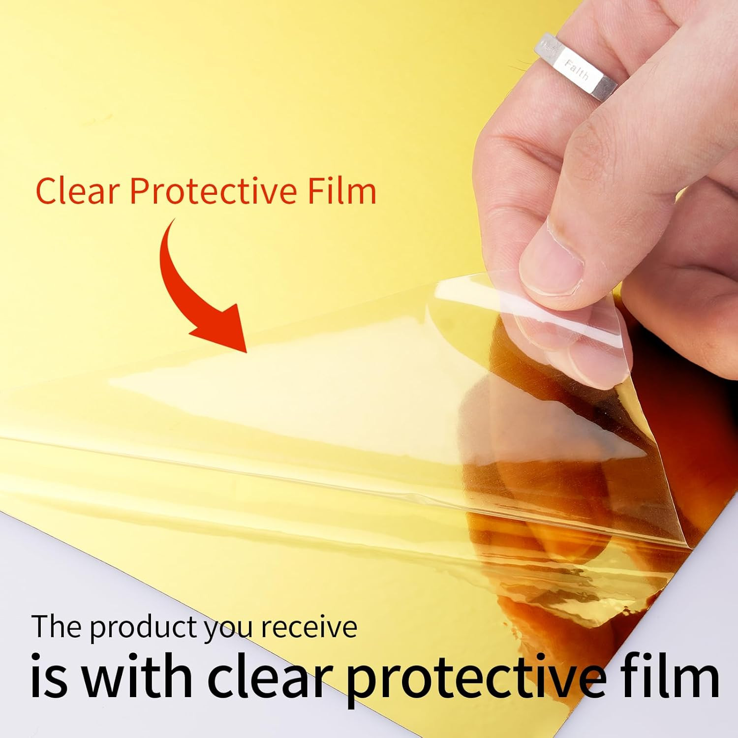 12"X276" Flexible Gold Permanent Vinyl Mirror Stickers for Wall Non-Glass Self-A