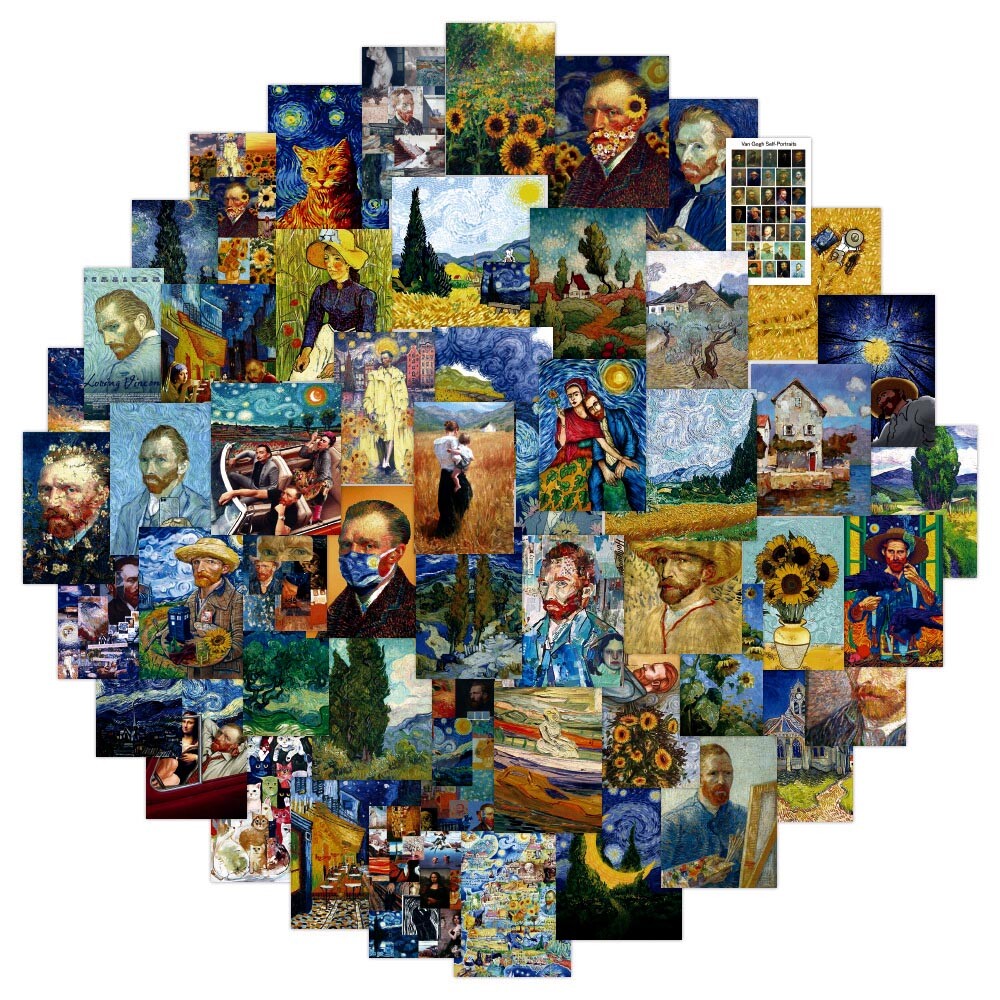 VAN GOGH MASHUP Stickers ~ ART ~ Vinyl Waterproof Laptop Guitar Skateboard Decal