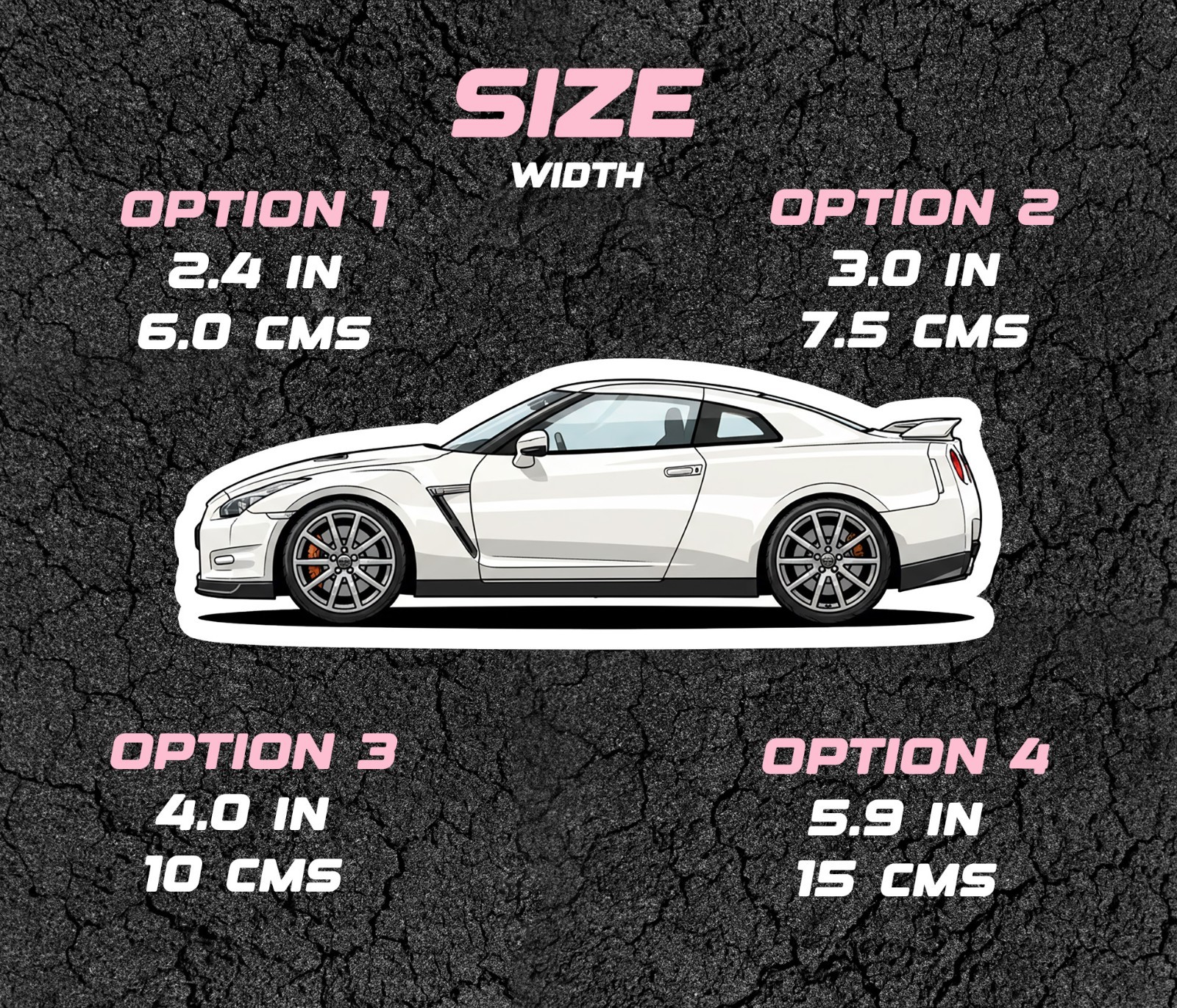 JDM Nissan Skyline GT-R R35 Car Profile Sticker Laptop, Phone, Book, Window