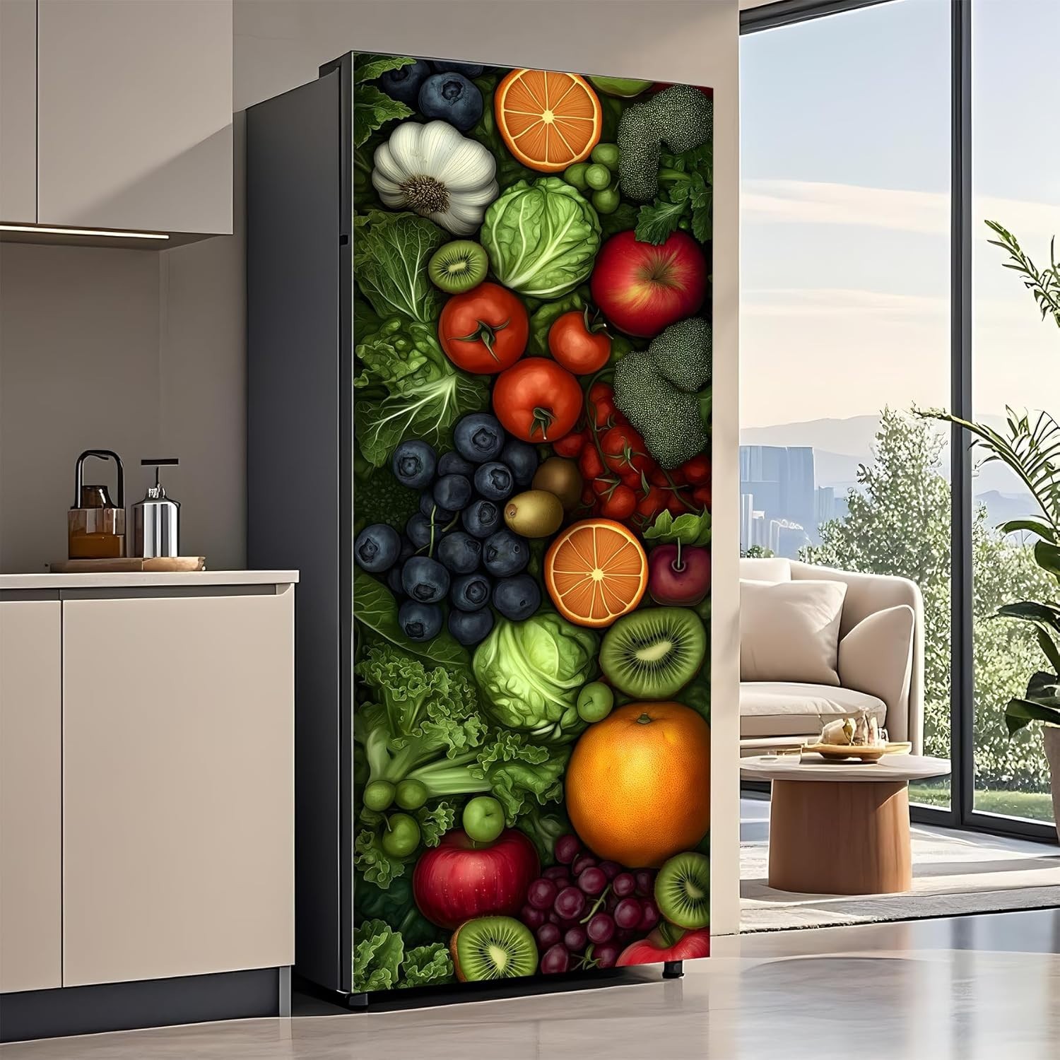 Self-Adhesive Refrigerator Wrap Set – Removable Vinyl Fridge Stickers, Peel &…