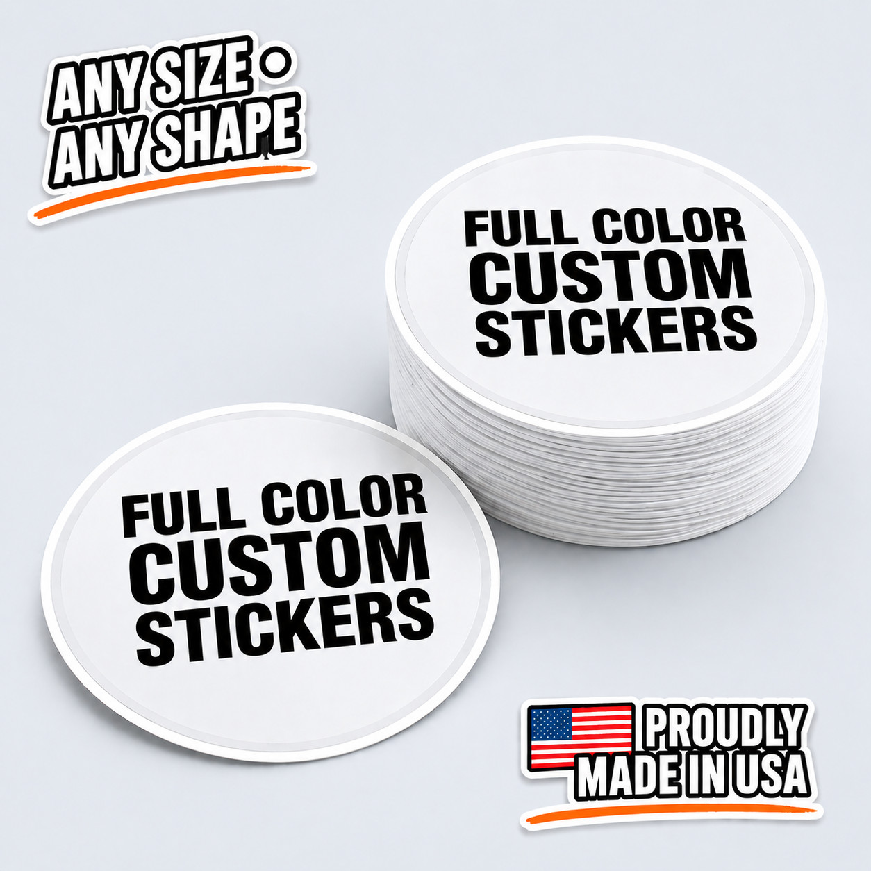 Custom Vinyl Stickers Logo Labels Waterproof Die Cut Any Size Shape Decals USA