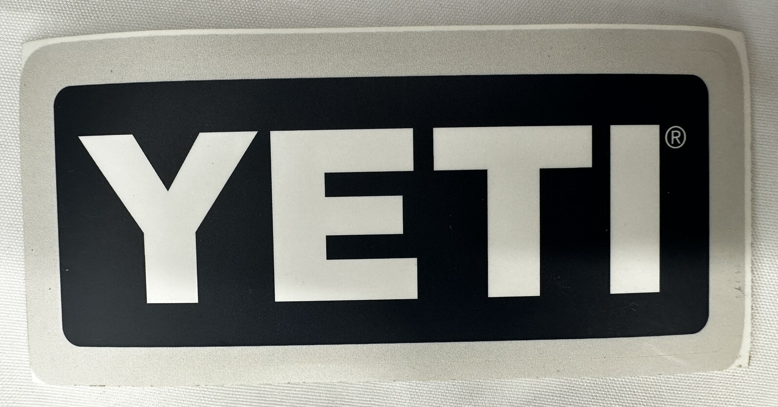 YETI AUTHENTIC STICKER – FAT BORDER SUPER RARE!!! Blue/Grey/White See Photos!!!