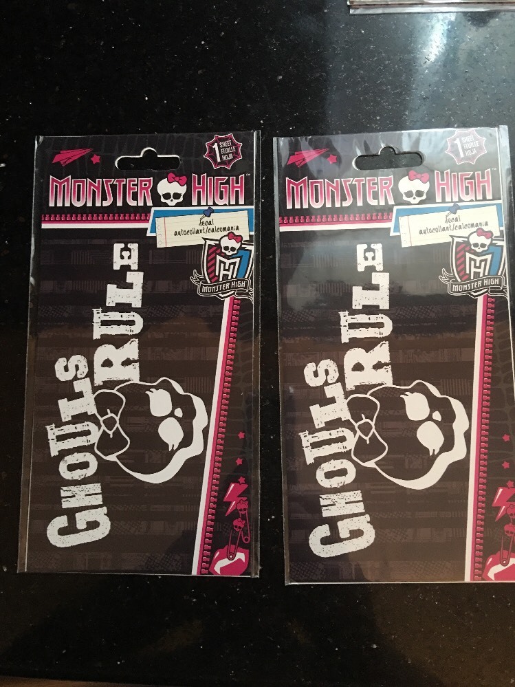 MONSTER HIGH GHOULS RULE Autocollant STICKER BRAND NEW CAR 7657 Lot Of 2