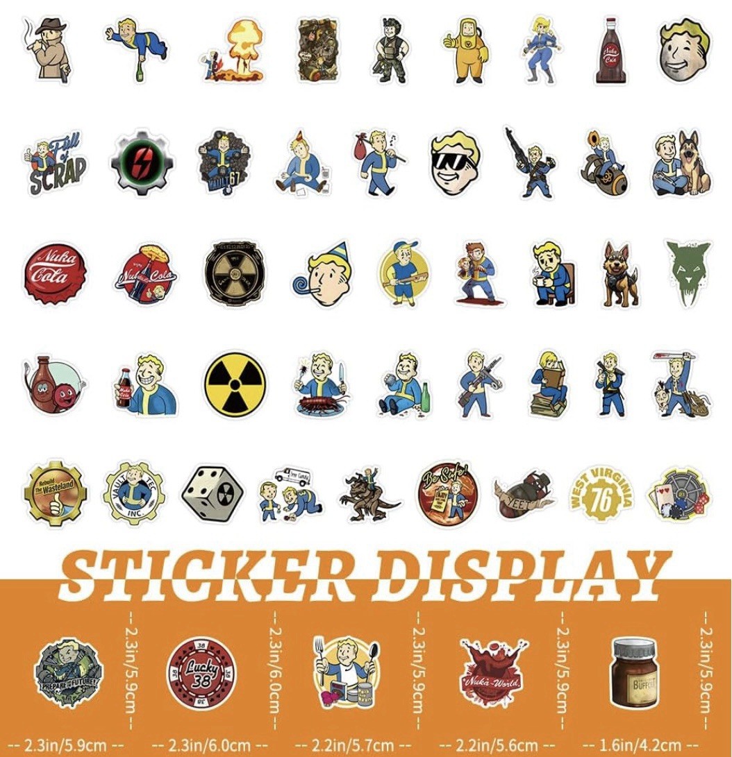 Video Game Stickers 50pk Mix Future Boy Dog Fun Vault Style Game FREE SHIPPING