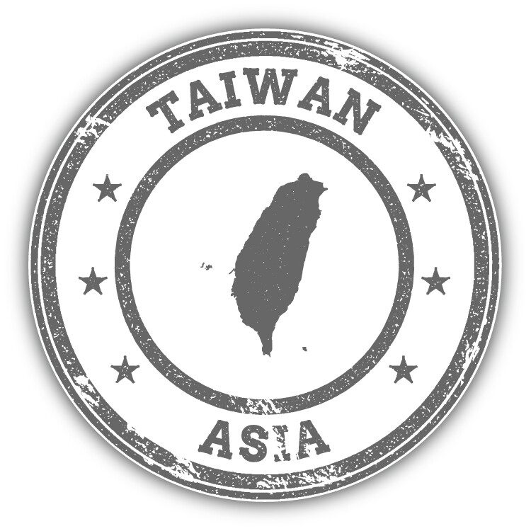 Taiwan Map Asia Grunge Rubber Stamp Car Bumper Sticker Decal