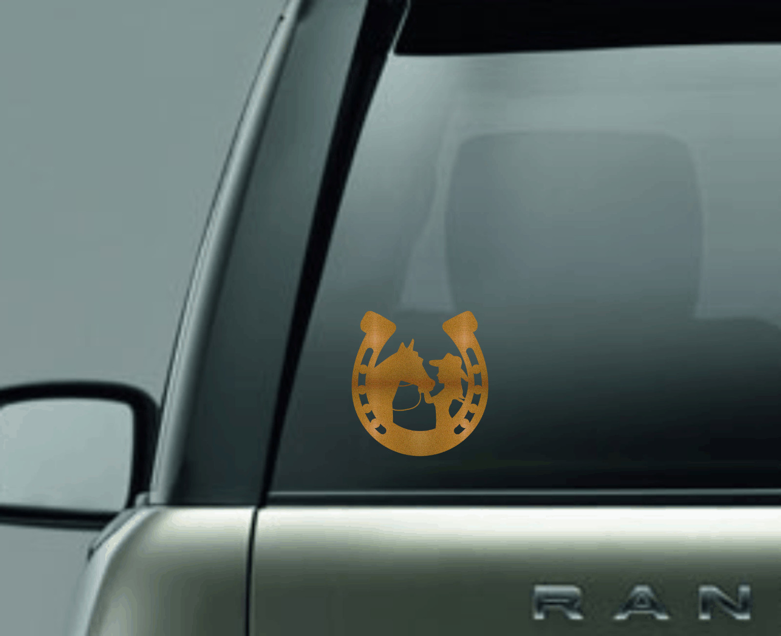 Horseshoe Cowgirl Vinyl Decal Sticker Yeti Car SUV Truck Window Tablet Laptop