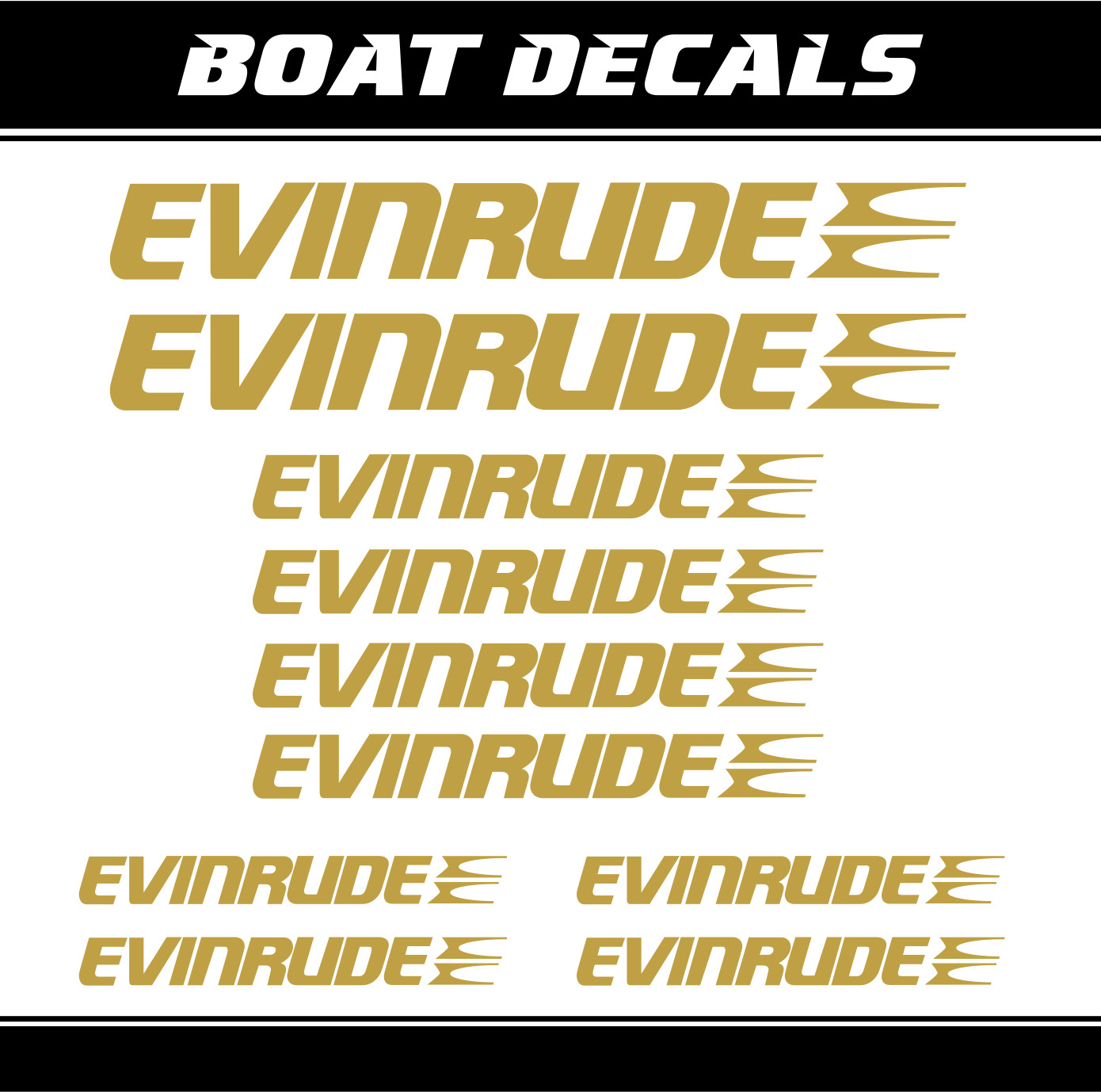 Evinrude Sticker boat engine decal set mini motorboat replacement vinyl ORACAL