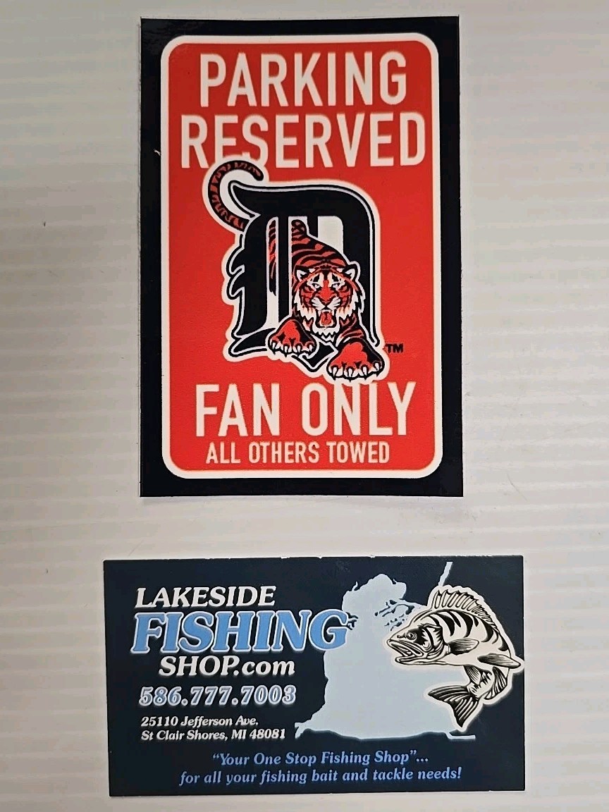 "DETROIT TIGER FAN PACK" 3 HIGH GLOSS VINYL STICKERS & OLD ENGLISH D DECAL CLING