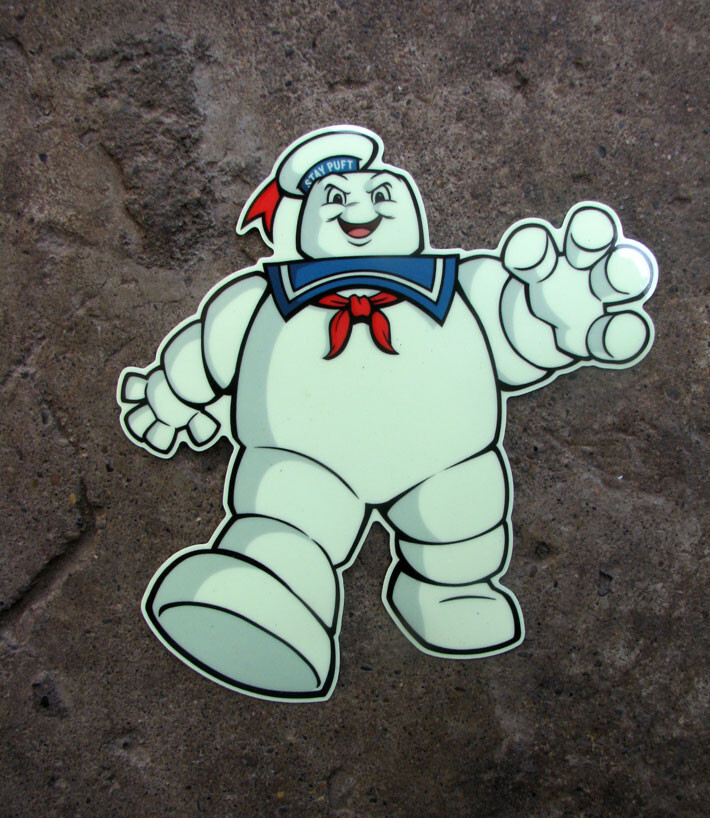 Stay Puft GLOW IN THE DARK Vinyl Sticker 5" Skateboard Decal Real Ghostbusters