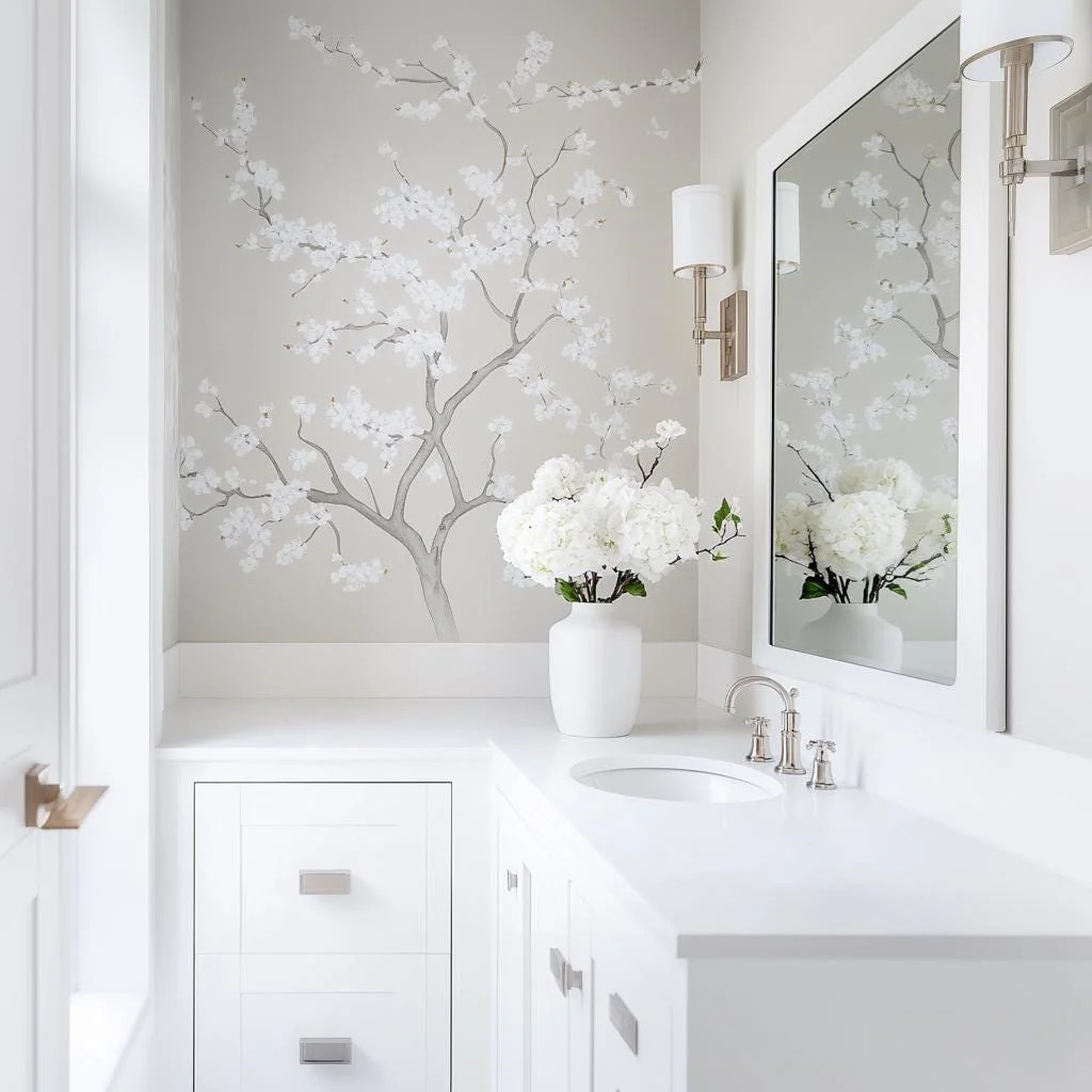 Chinoiserie Tree Wall Decal | Elegant Floral Vinyl Mural