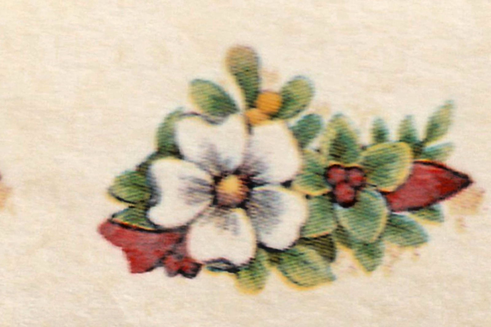 Tiny Christmas Floral Ceramic Waterside Decal-1/2 x 3/4" (12) vintage, dollhouse