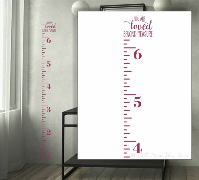Height Ruler Growth Chart Wall Decal Loved Beyond Measure Art Stickers Opt 1