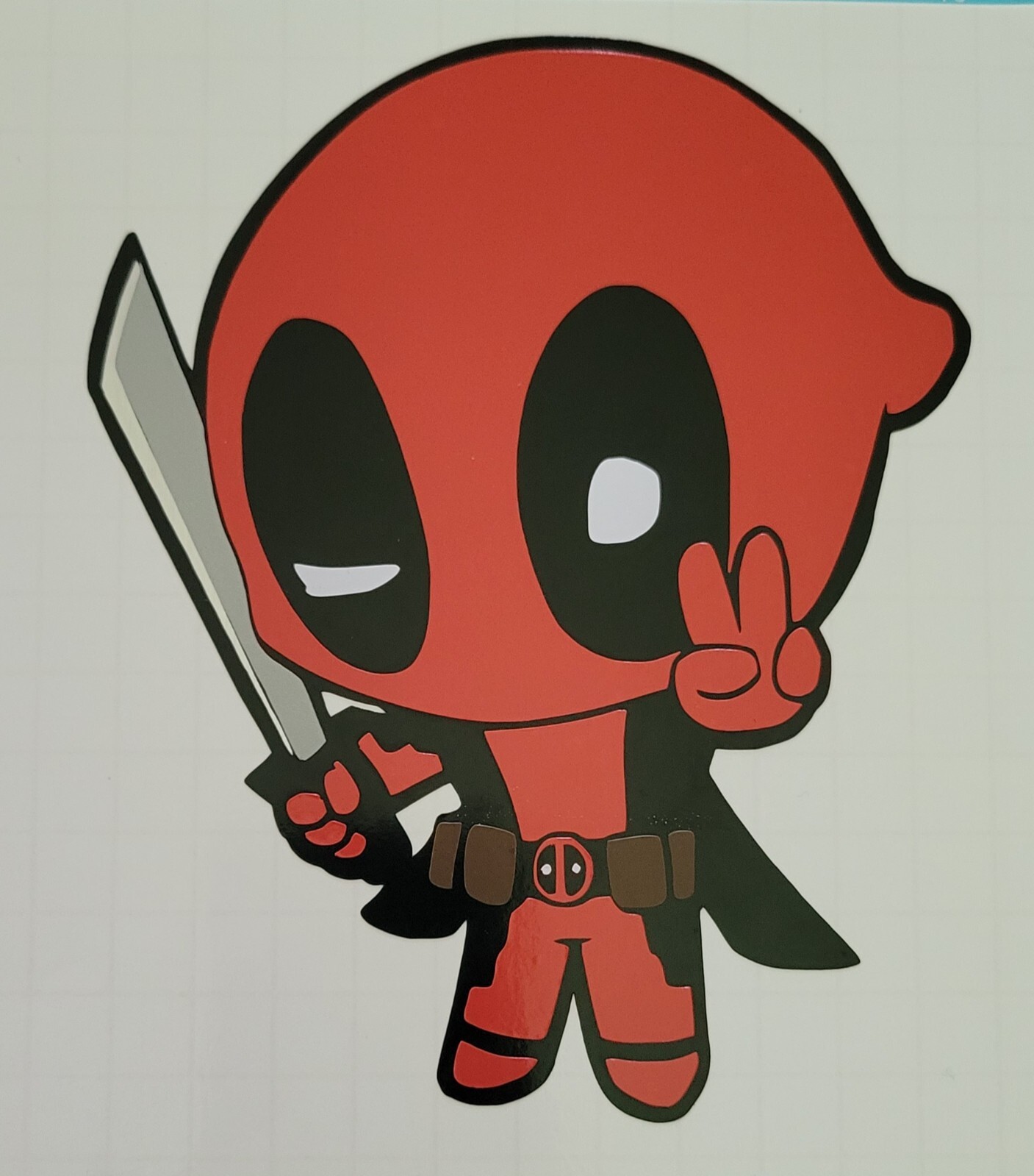 Deadpool Cartoon Baby Sticker Bumper Decal – water proof 5.5 in tall