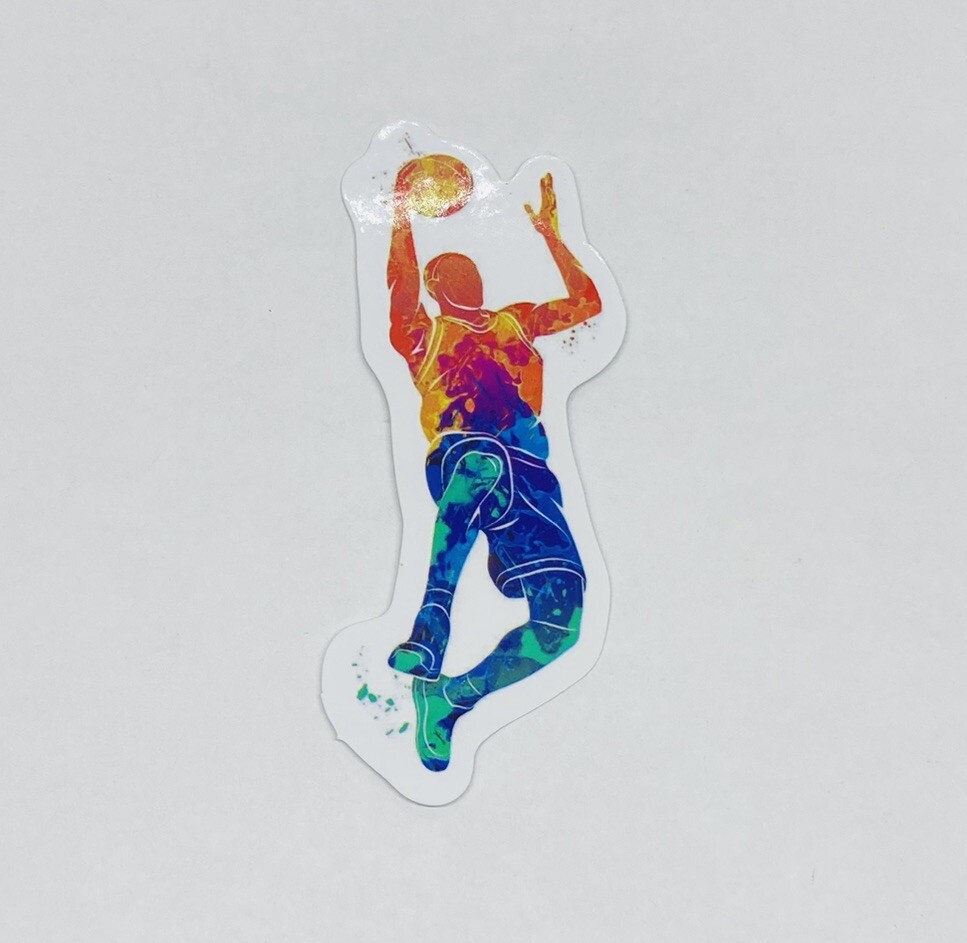 Basketball Dunking Sticker Sport Art Silhouettes Decal Vinyl Souvenirs Tc6