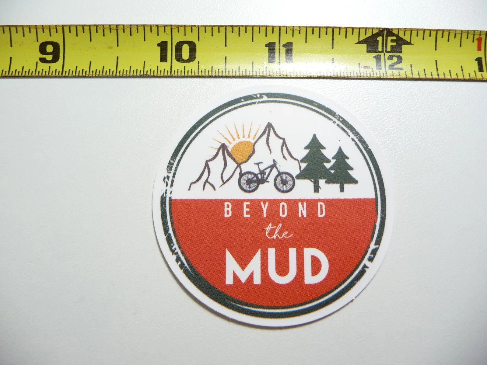 MTB MOUNTAIN BIKE MUD SUNRISE SMALL STICKER DECAL RIDE RIDER FUNNY