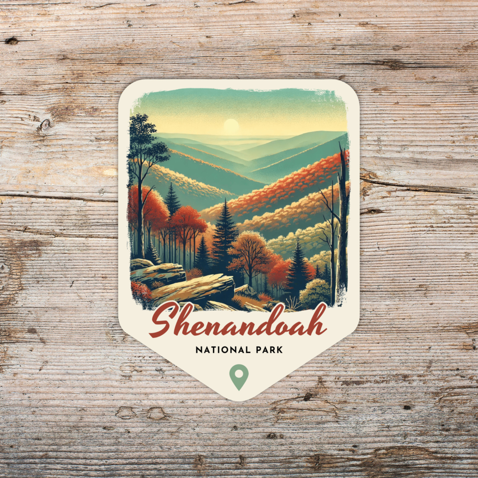 Shenandoah National Park Virginia Sticker Retro Style Waterproof Vinyl Decal